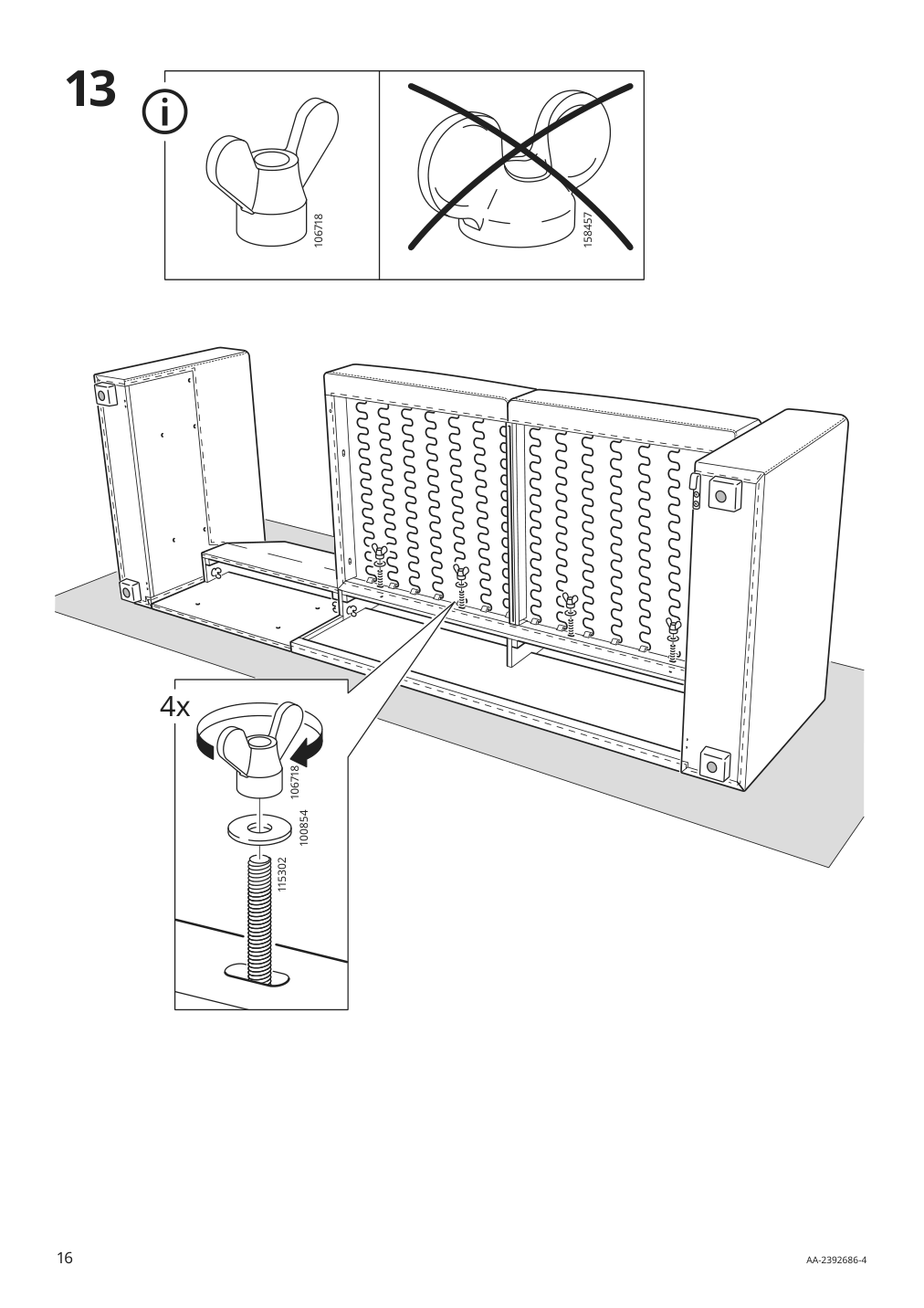 Assembly instructions for IKEA Barsloev 3 seat sleeper sofa with chaise tibbleby beige gray | Page 16 - IKEA BÅRSLÖV 3-seat sleeper sofa with chaise 805.415.94