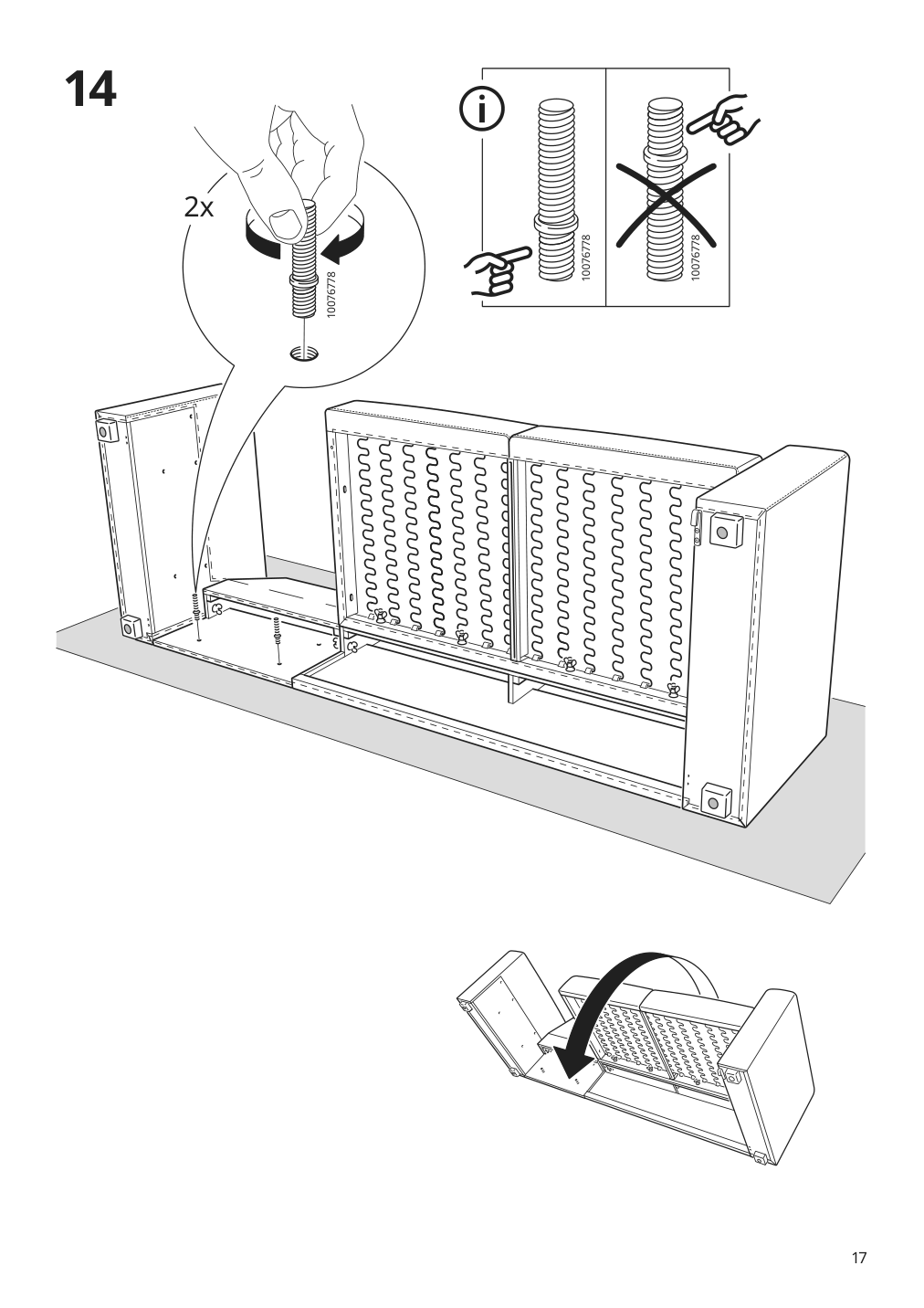 Assembly instructions for IKEA Barsloev 3 seat sleeper sofa with chaise tibbleby beige gray | Page 17 - IKEA BÅRSLÖV 3-seat sleeper sofa with chaise 805.415.94