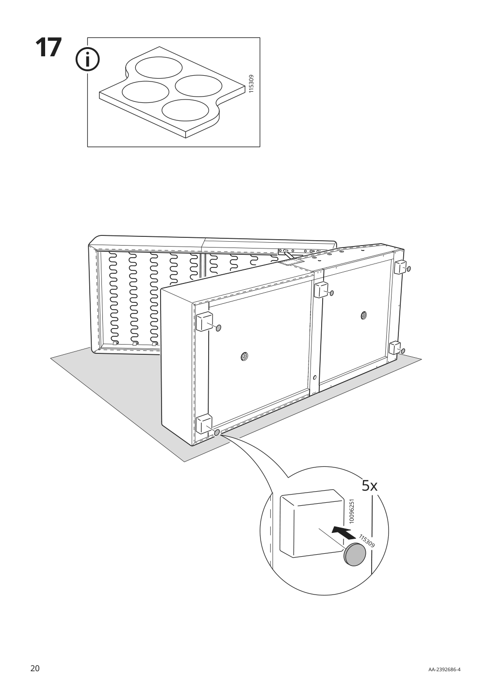 Assembly instructions for IKEA Barsloev 3 seat sleeper sofa with chaise tibbleby beige gray | Page 20 - IKEA BÅRSLÖV 3-seat sleeper sofa with chaise 805.415.94