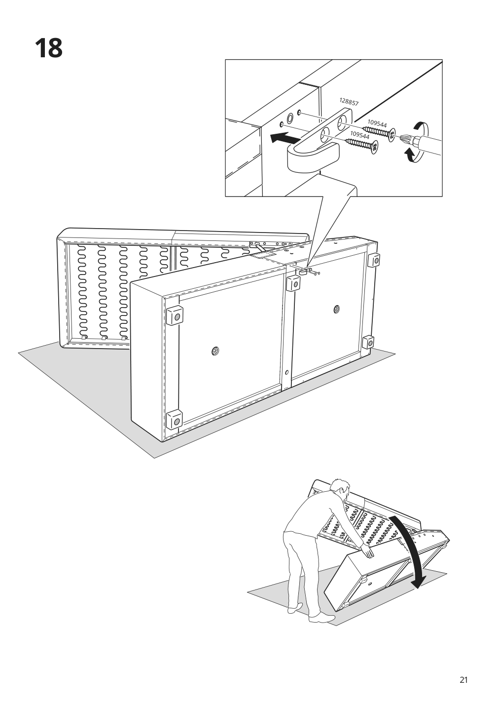 Assembly instructions for IKEA Barsloev 3 seat sleeper sofa with chaise tibbleby beige gray | Page 21 - IKEA BÅRSLÖV 3-seat sleeper sofa with chaise 805.415.94