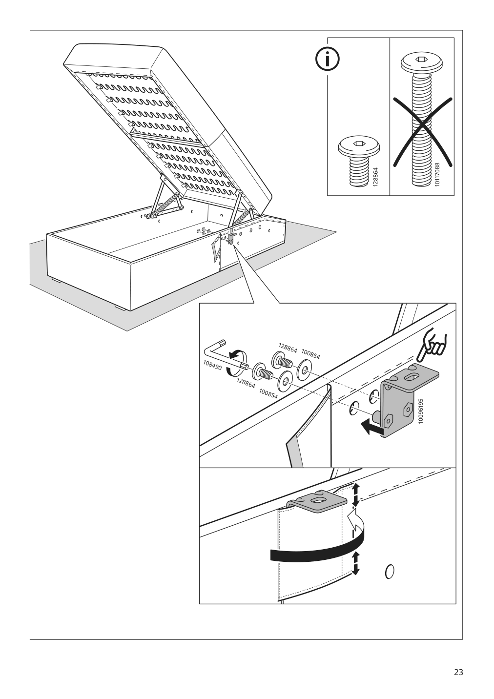 Assembly instructions for IKEA Barsloev 3 seat sleeper sofa with chaise tibbleby beige gray | Page 23 - IKEA BÅRSLÖV 3-seat sleeper sofa with chaise 805.415.94