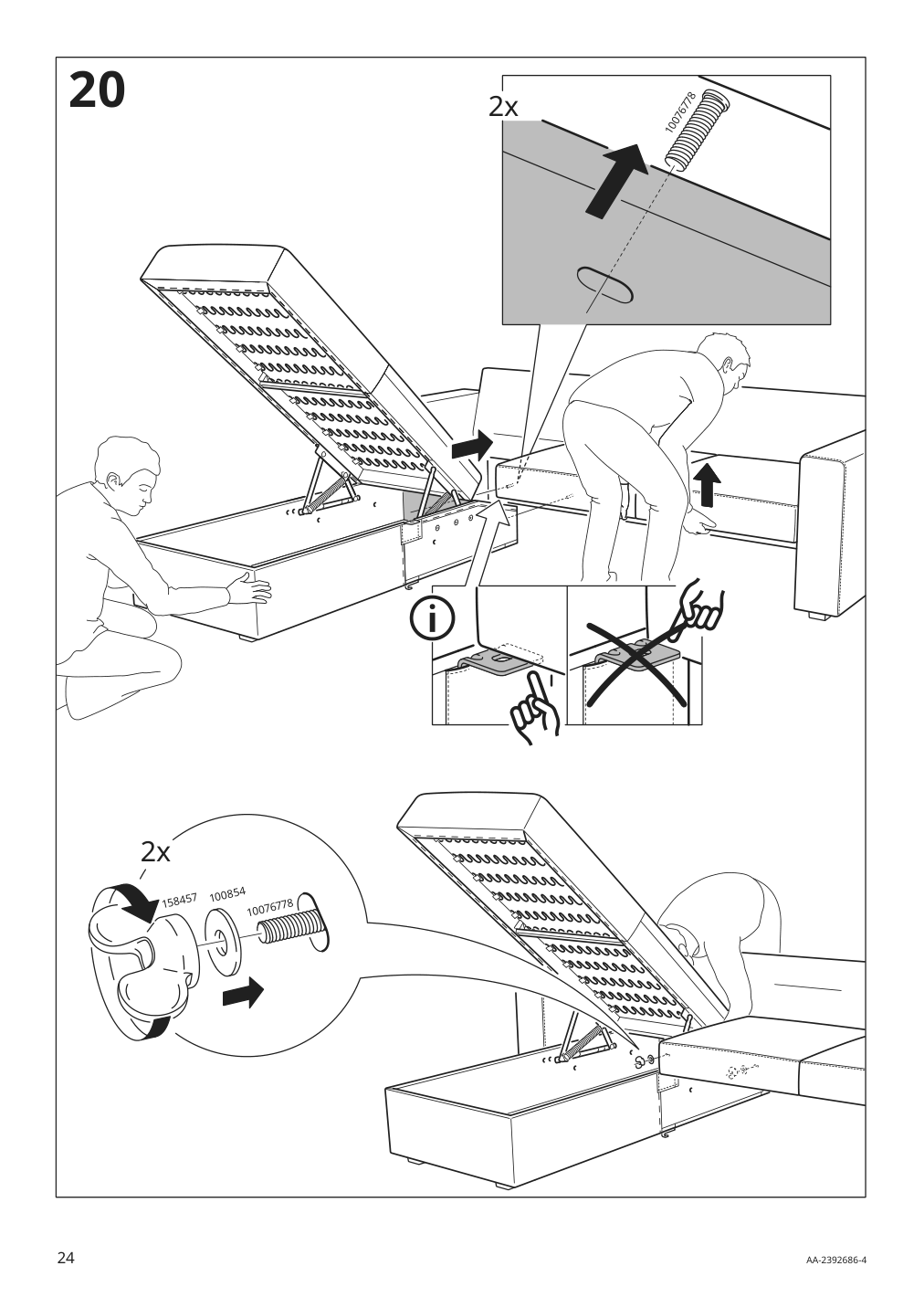 Assembly instructions for IKEA Barsloev 3 seat sleeper sofa with chaise tibbleby beige gray | Page 24 - IKEA BÅRSLÖV 3-seat sleeper sofa with chaise 805.415.94