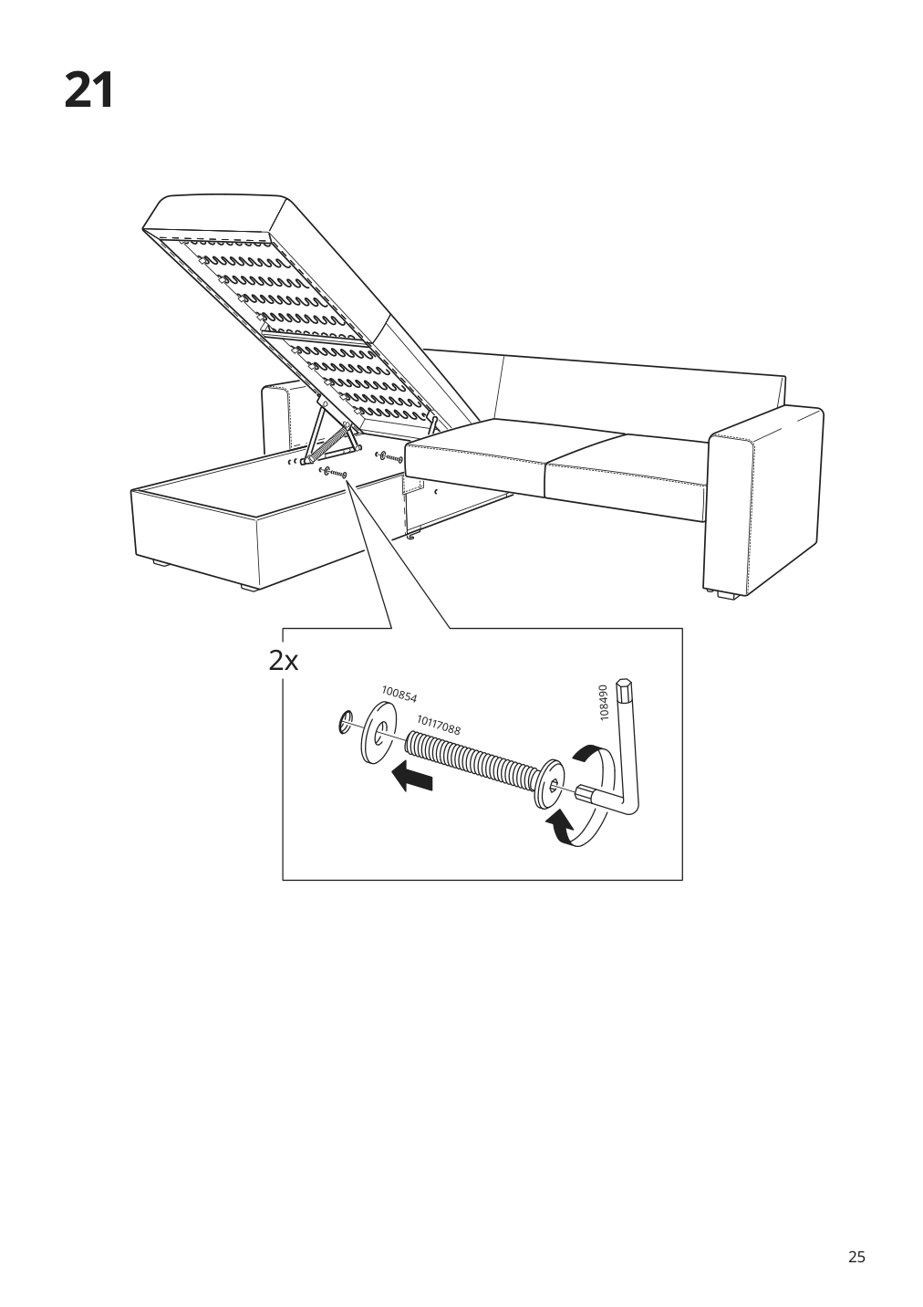 Assembly instructions for IKEA Barsloev 3 seat sleeper sofa with chaise tibbleby beige gray | Page 25 - IKEA BÅRSLÖV 3-seat sleeper sofa with chaise 805.415.94