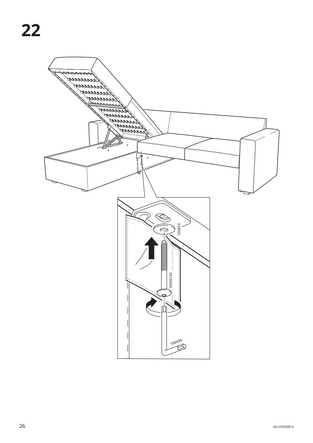 Assembly instructions for IKEA Barsloev 3 seat sleeper sofa with chaise tibbleby beige gray | Page 26 - IKEA BÅRSLÖV 3-seat sleeper sofa with chaise 805.415.94