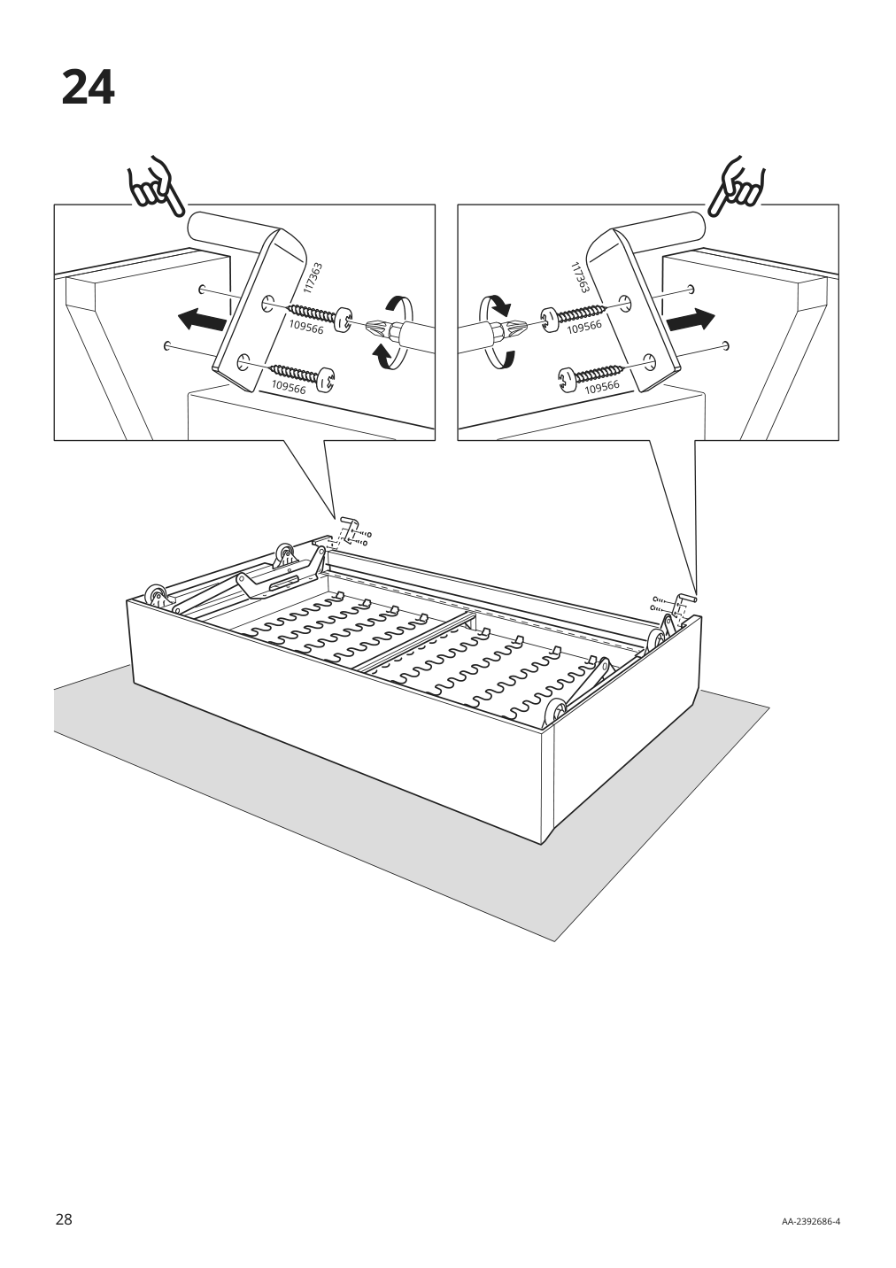 Assembly instructions for IKEA Barsloev 3 seat sleeper sofa with chaise tibbleby beige gray | Page 28 - IKEA BÅRSLÖV 3-seat sleeper sofa with chaise 805.415.94