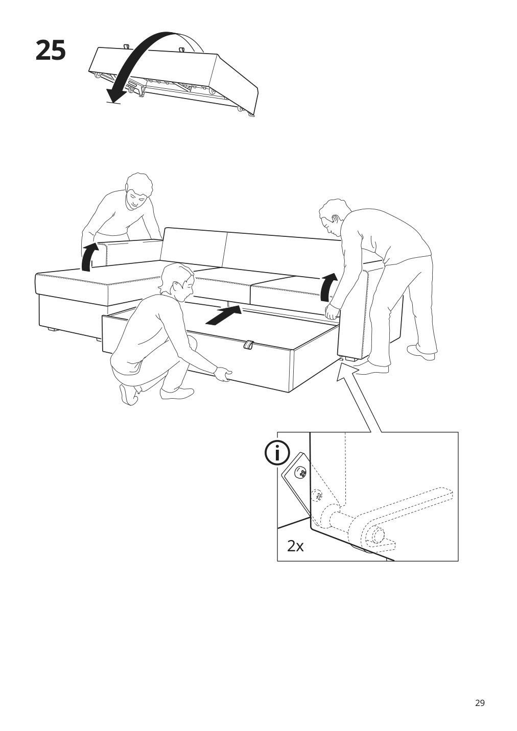 Assembly instructions for IKEA Barsloev 3 seat sleeper sofa with chaise tibbleby beige gray | Page 29 - IKEA BÅRSLÖV 3-seat sleeper sofa with chaise 805.415.94