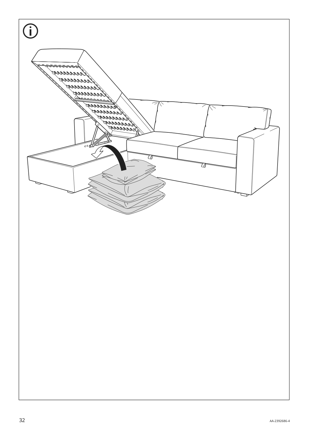 Assembly instructions for IKEA Barsloev 3 seat sleeper sofa with chaise tibbleby beige gray | Page 32 - IKEA BÅRSLÖV 3-seat sleeper sofa with chaise 805.415.94