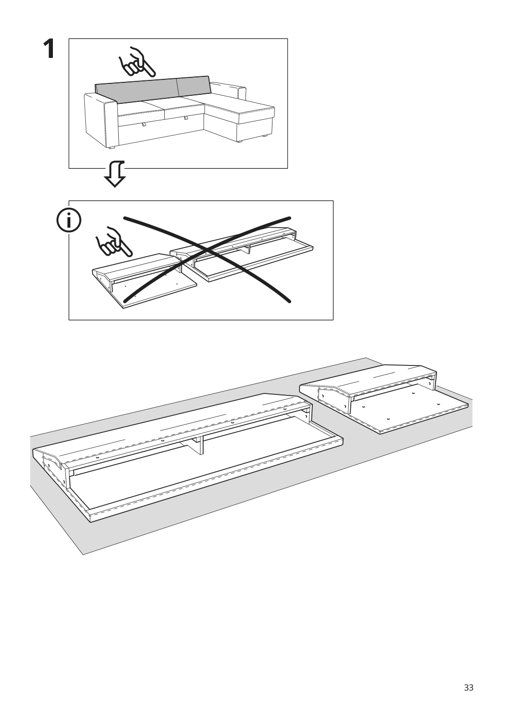 Assembly instructions for IKEA Barsloev 3 seat sleeper sofa with chaise tibbleby beige gray | Page 33 - IKEA BÅRSLÖV 3-seat sleeper sofa with chaise 805.415.94