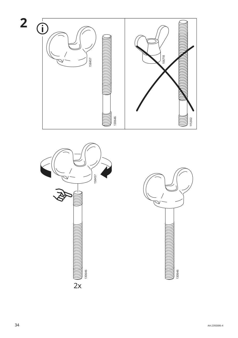 Assembly instructions for IKEA Barsloev 3 seat sleeper sofa with chaise tibbleby beige gray | Page 34 - IKEA BÅRSLÖV 3-seat sleeper sofa with chaise 805.415.94