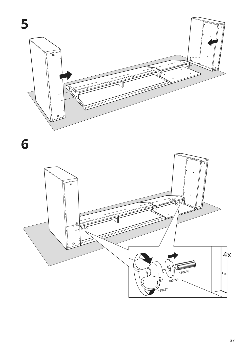 Assembly instructions for IKEA Barsloev 3 seat sleeper sofa with chaise tibbleby beige gray | Page 37 - IKEA BÅRSLÖV 3-seat sleeper sofa with chaise 805.415.94