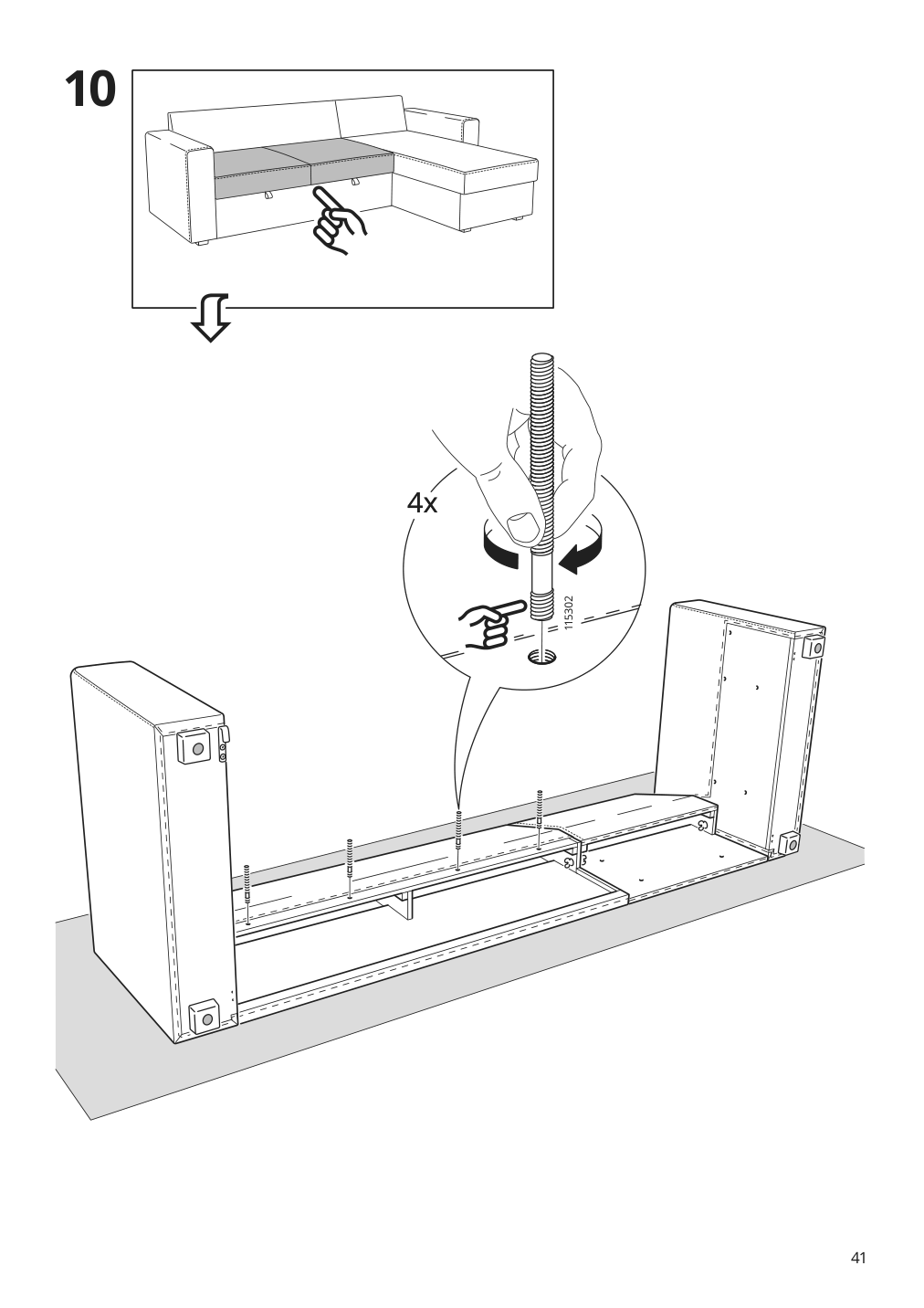 Assembly instructions for IKEA Barsloev 3 seat sleeper sofa with chaise tibbleby beige gray | Page 41 - IKEA BÅRSLÖV 3-seat sleeper sofa with chaise 805.415.94