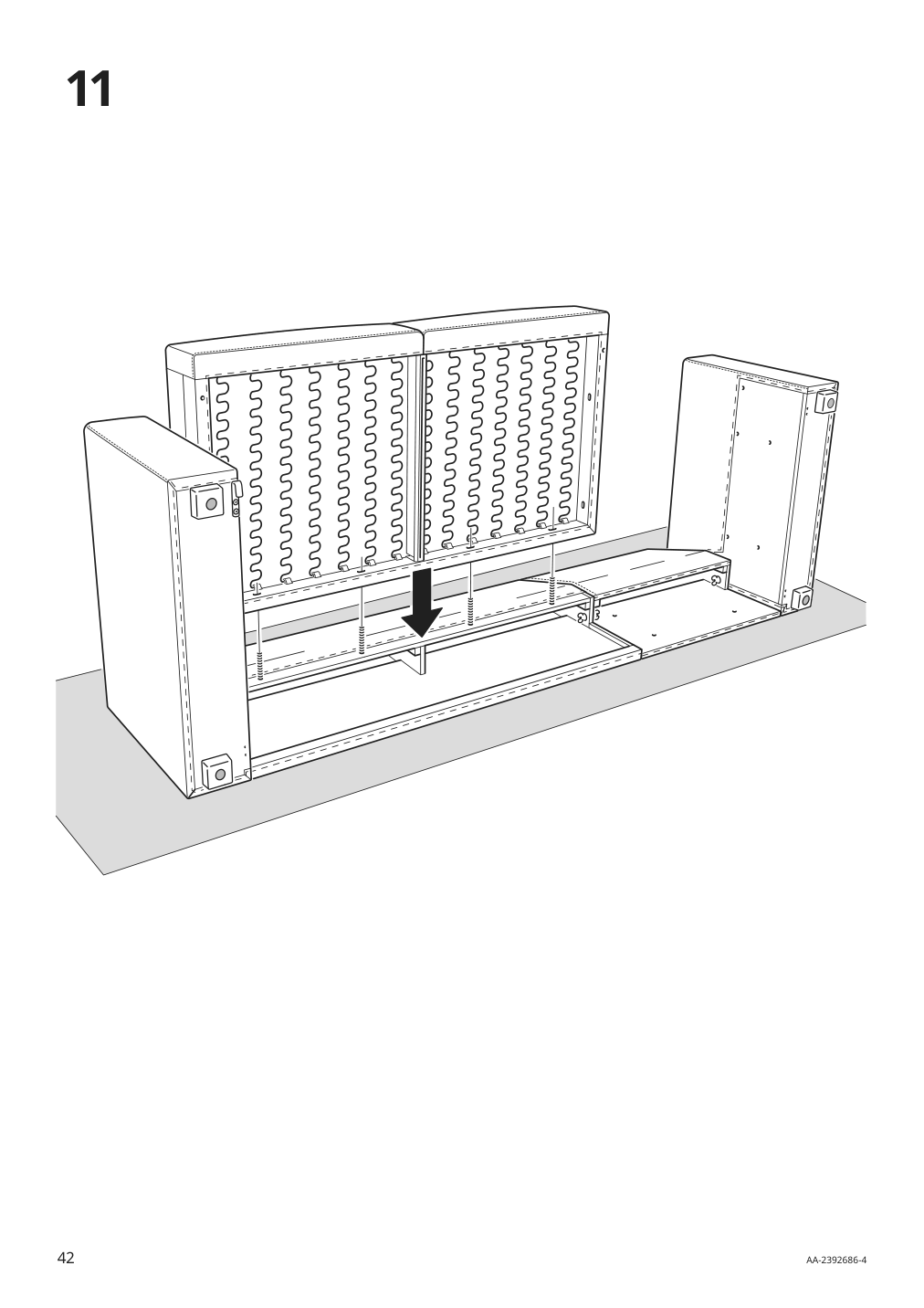 Assembly instructions for IKEA Barsloev 3 seat sleeper sofa with chaise tibbleby beige gray | Page 42 - IKEA BÅRSLÖV 3-seat sleeper sofa with chaise 805.415.94