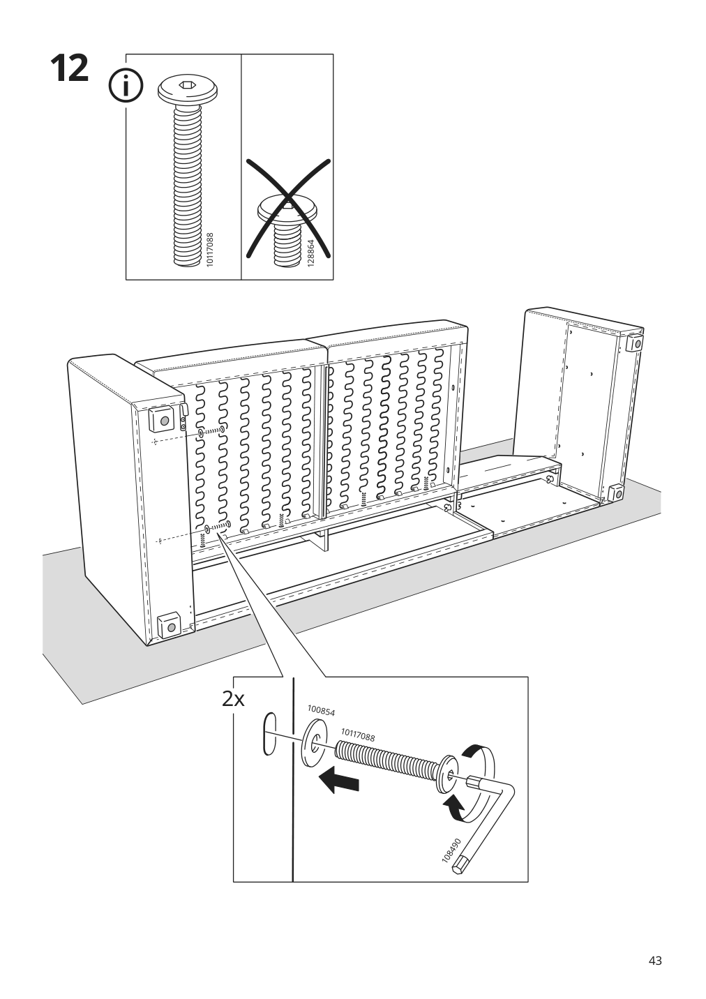 Assembly instructions for IKEA Barsloev 3 seat sleeper sofa with chaise tibbleby beige gray | Page 43 - IKEA BÅRSLÖV 3-seat sleeper sofa with chaise 805.415.94