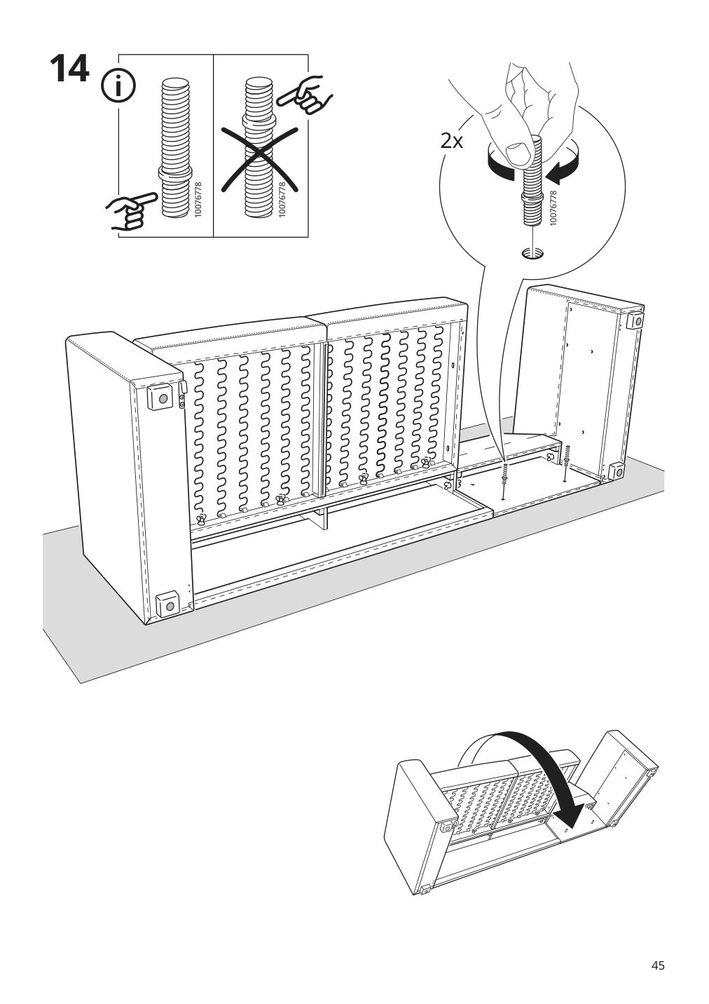 Assembly instructions for IKEA Barsloev 3 seat sleeper sofa with chaise tibbleby beige gray | Page 45 - IKEA BÅRSLÖV 3-seat sleeper sofa with chaise 805.415.94