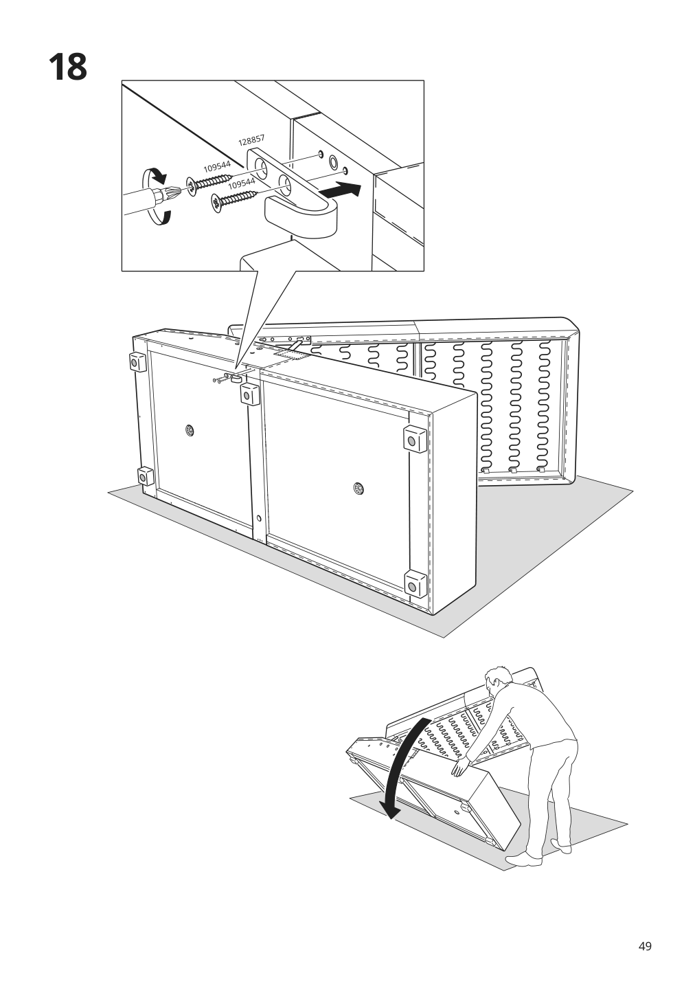 Assembly instructions for IKEA Barsloev 3 seat sleeper sofa with chaise tibbleby beige gray | Page 49 - IKEA BÅRSLÖV 3-seat sleeper sofa with chaise 805.415.94