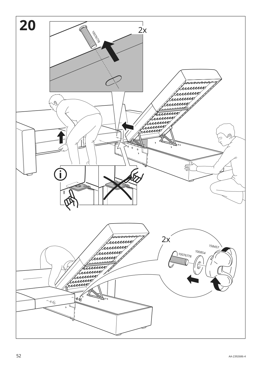 Assembly instructions for IKEA Barsloev 3 seat sleeper sofa with chaise tibbleby beige gray | Page 52 - IKEA BÅRSLÖV 3-seat sleeper sofa with chaise 805.415.94