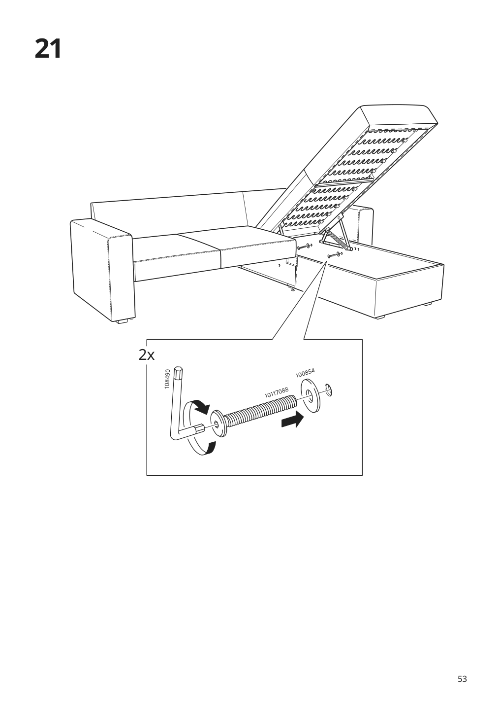 Assembly instructions for IKEA Barsloev 3 seat sleeper sofa with chaise tibbleby beige gray | Page 53 - IKEA BÅRSLÖV 3-seat sleeper sofa with chaise 805.415.94