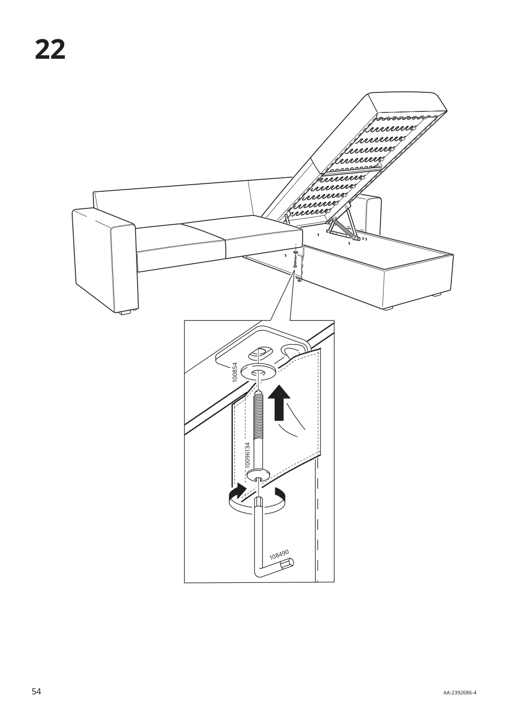 Assembly instructions for IKEA Barsloev 3 seat sleeper sofa with chaise tibbleby beige gray | Page 54 - IKEA BÅRSLÖV 3-seat sleeper sofa with chaise 805.415.94