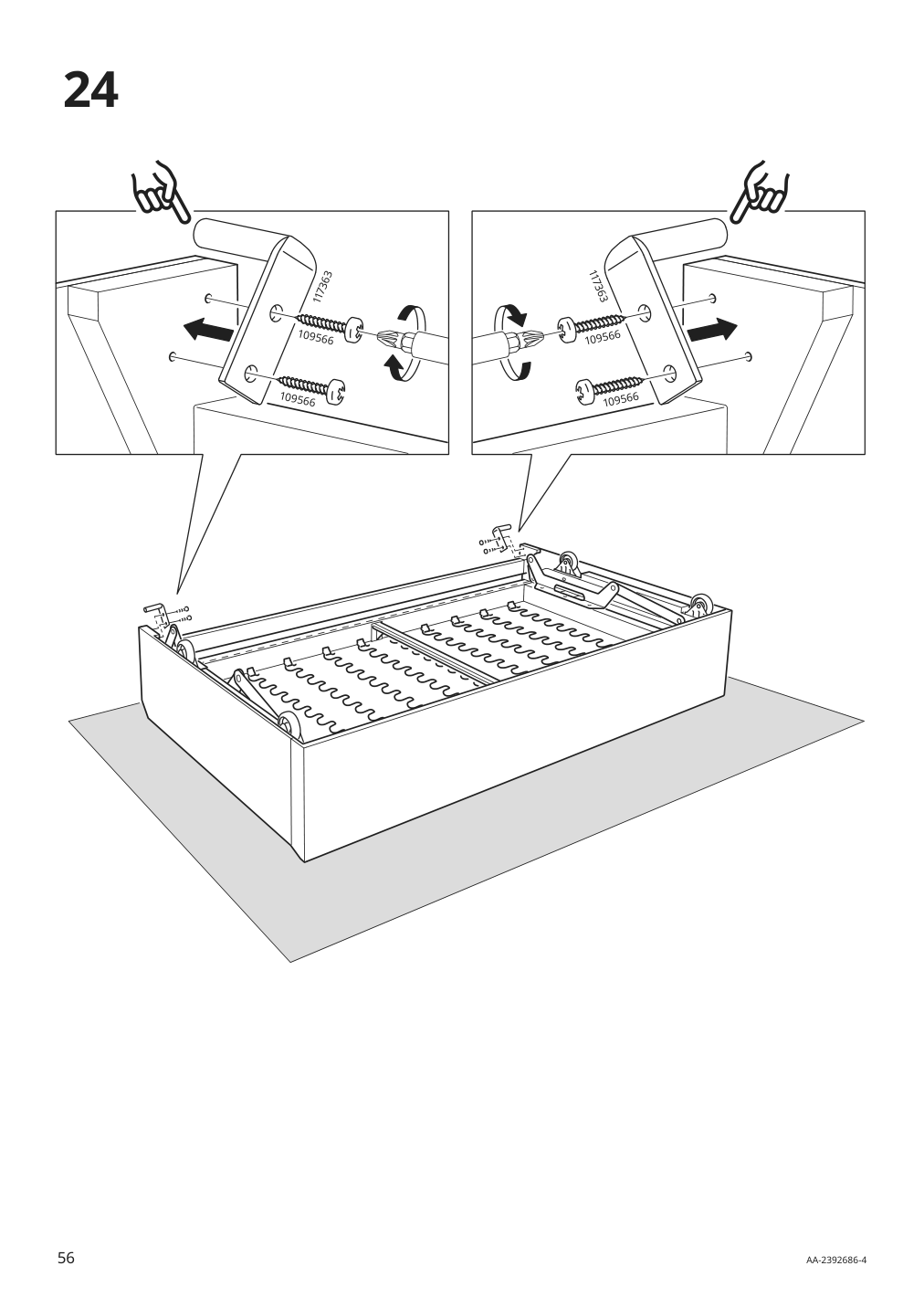 Assembly instructions for IKEA Barsloev 3 seat sleeper sofa with chaise tibbleby beige gray | Page 56 - IKEA BÅRSLÖV 3-seat sleeper sofa with chaise 805.415.94