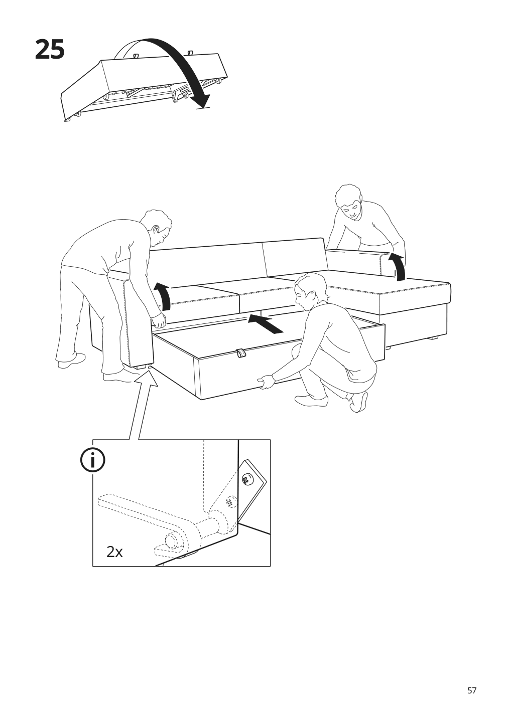 Assembly instructions for IKEA Barsloev 3 seat sleeper sofa with chaise tibbleby beige gray | Page 57 - IKEA BÅRSLÖV 3-seat sleeper sofa with chaise 805.415.94