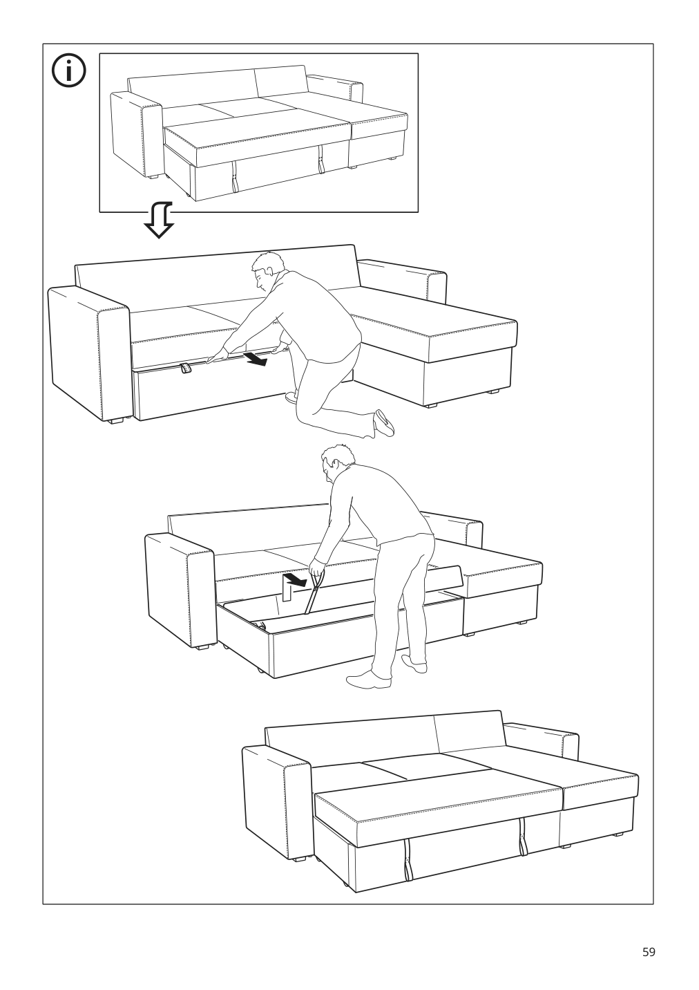 Assembly instructions for IKEA Barsloev 3 seat sleeper sofa with chaise tibbleby beige gray | Page 59 - IKEA BÅRSLÖV 3-seat sleeper sofa with chaise 805.415.94