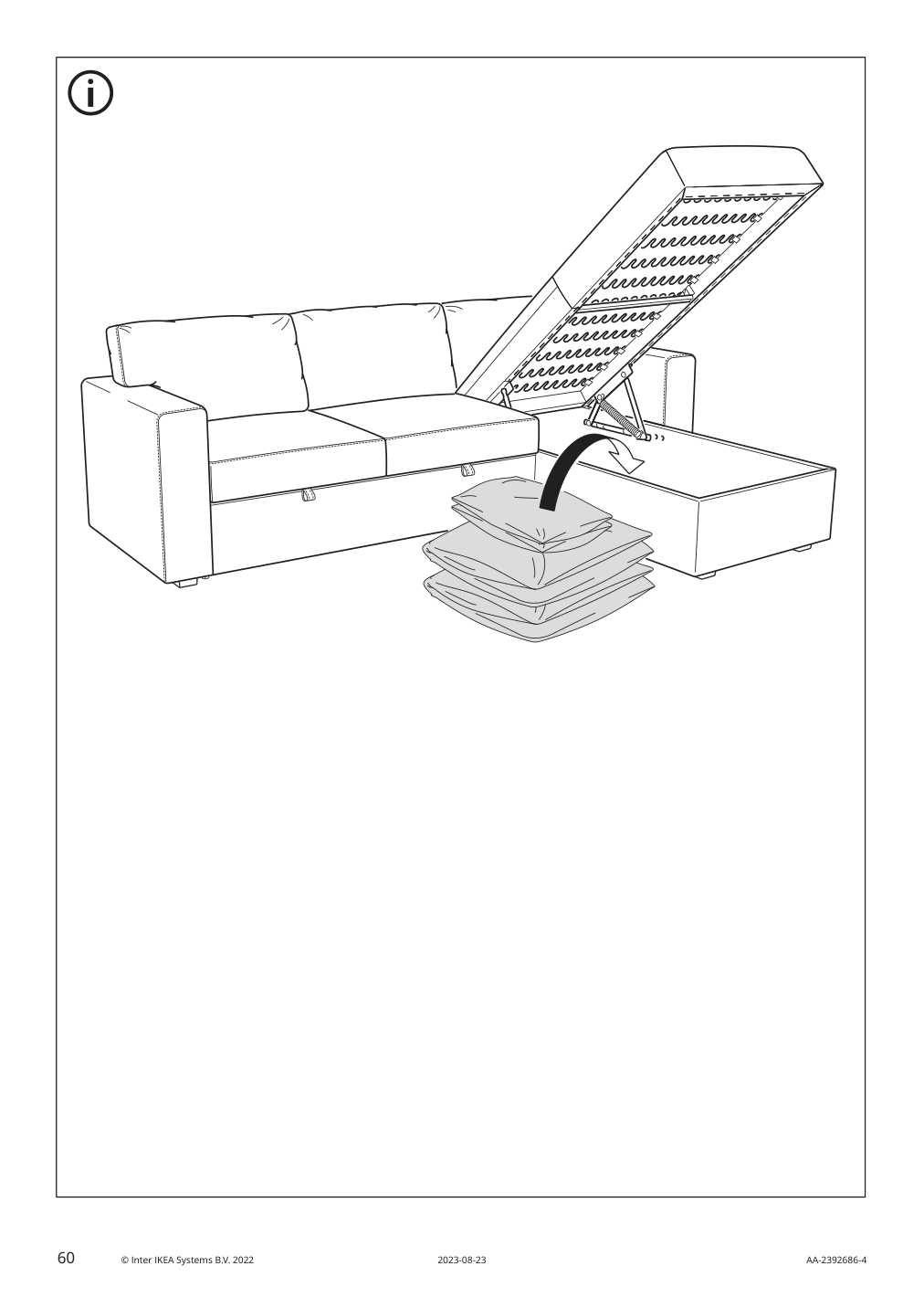 Assembly instructions for IKEA Barsloev 3 seat sleeper sofa with chaise tibbleby beige gray | Page 60 - IKEA BÅRSLÖV 3-seat sleeper sofa with chaise 805.415.94