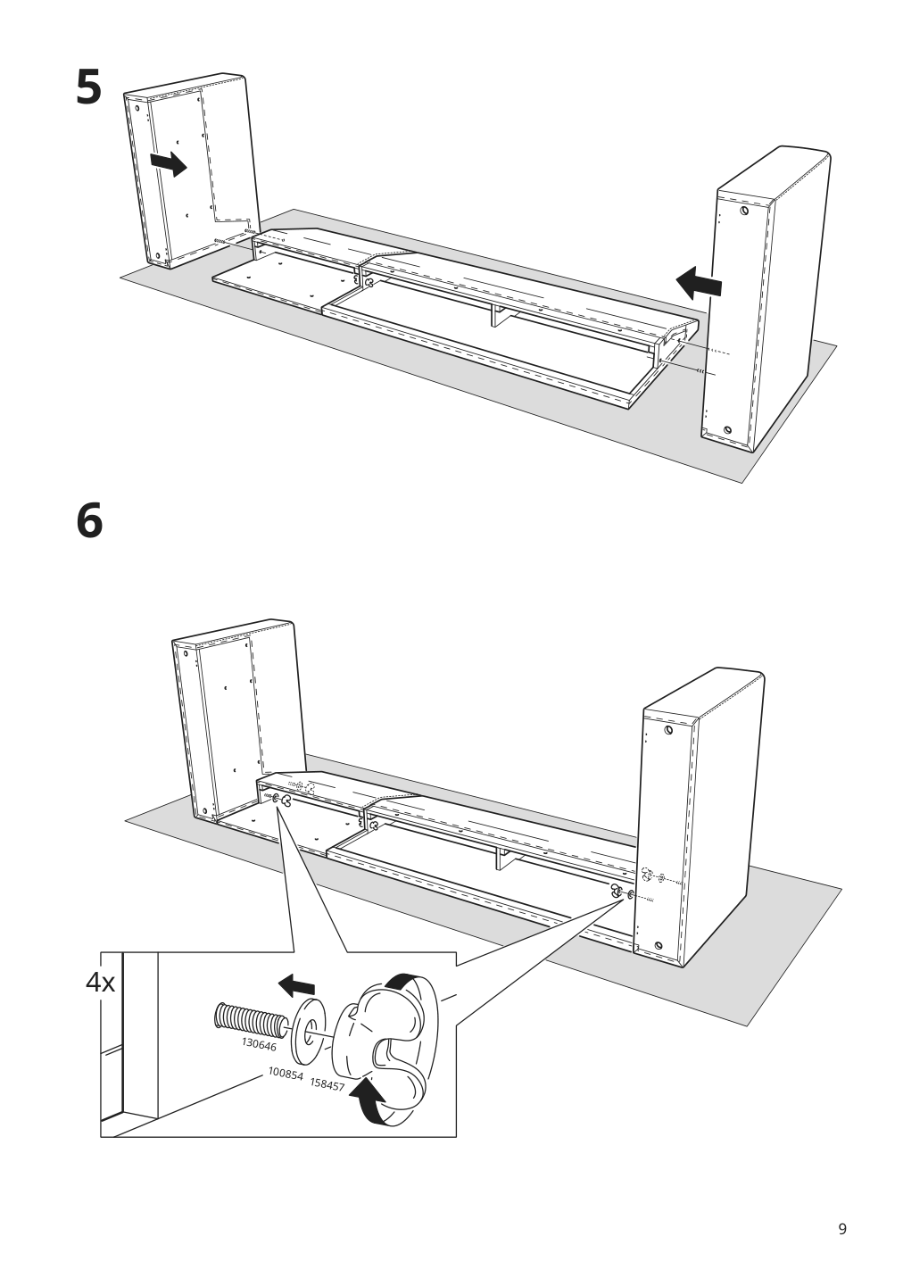 Assembly instructions for IKEA Barsloev 3 seat sleeper sofa with chaise tibbleby beige gray | Page 9 - IKEA BÅRSLÖV 3-seat sleeper sofa with chaise 805.415.94