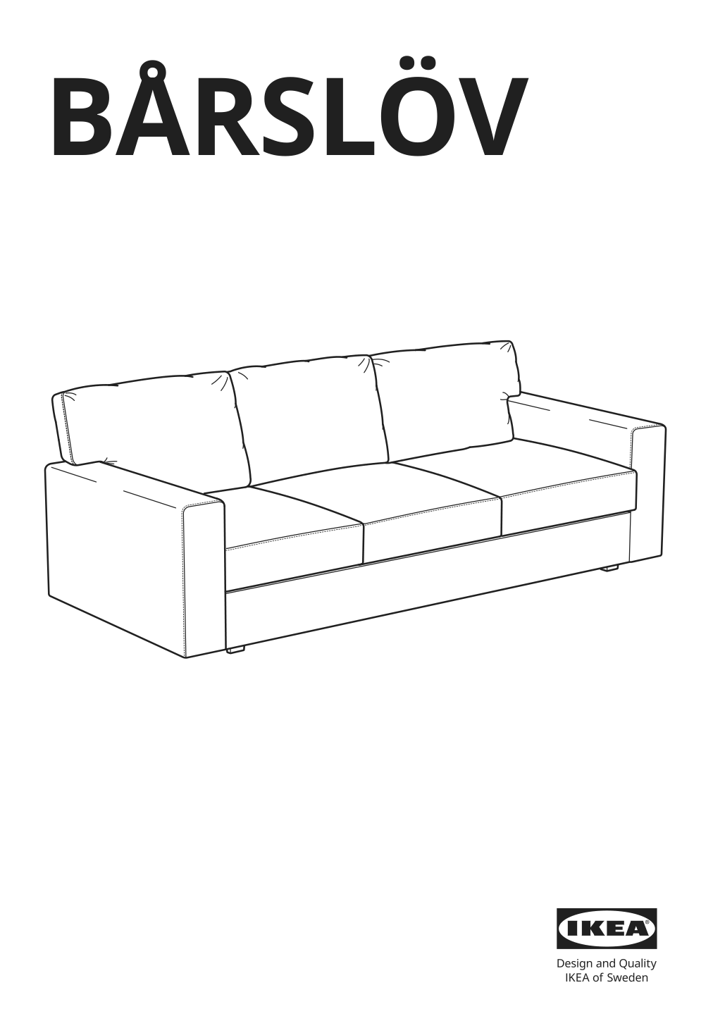 Assembly instructions for IKEA Barsloev sleeper sofa tibbleby beige gray | Page 1 - IKEA BÅRSLÖV sleeper sofa 805.415.89