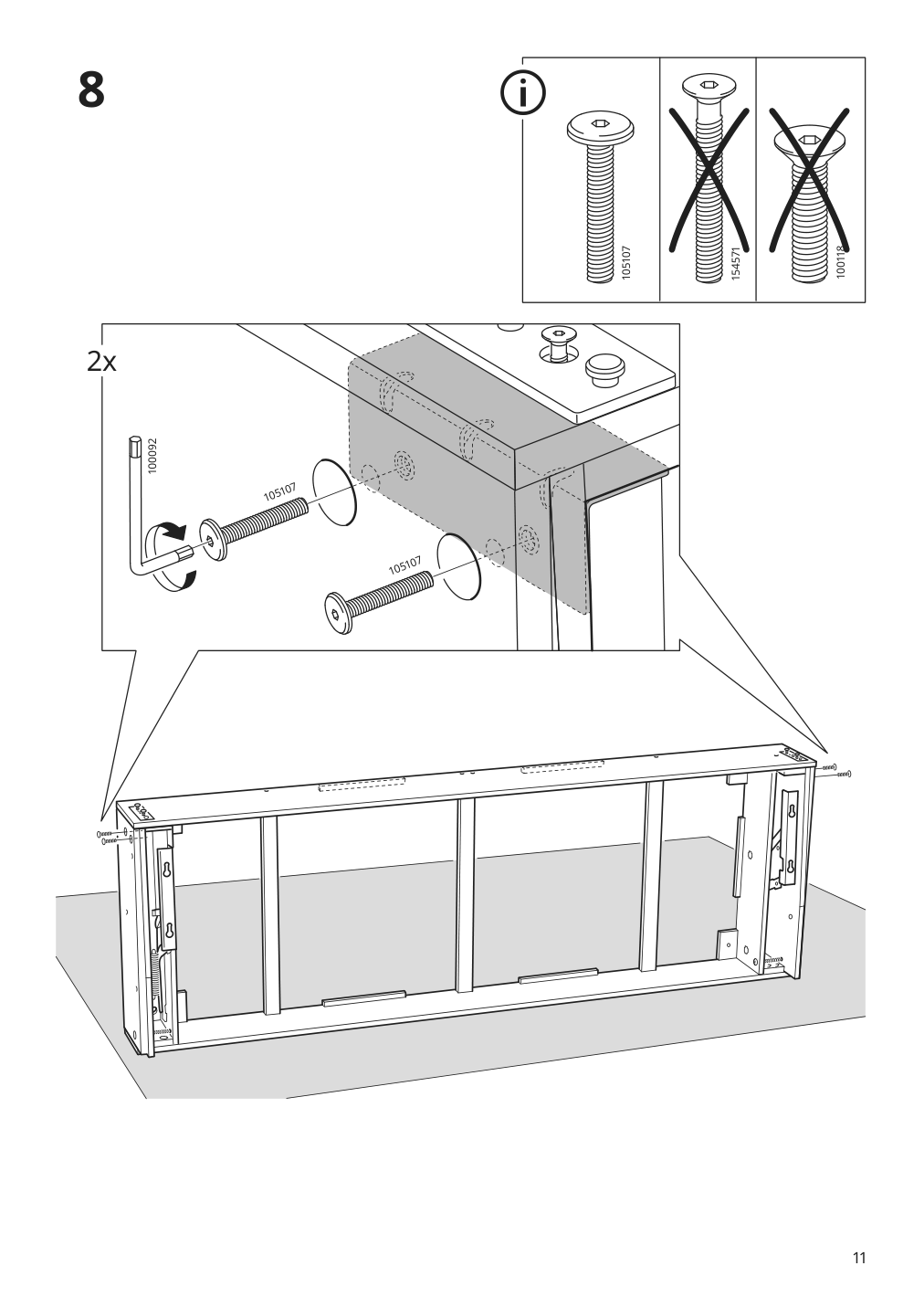 Assembly instructions for IKEA Barsloev sleeper sofa tibbleby beige gray | Page 11 - IKEA BÅRSLÖV sleeper sofa 805.415.89