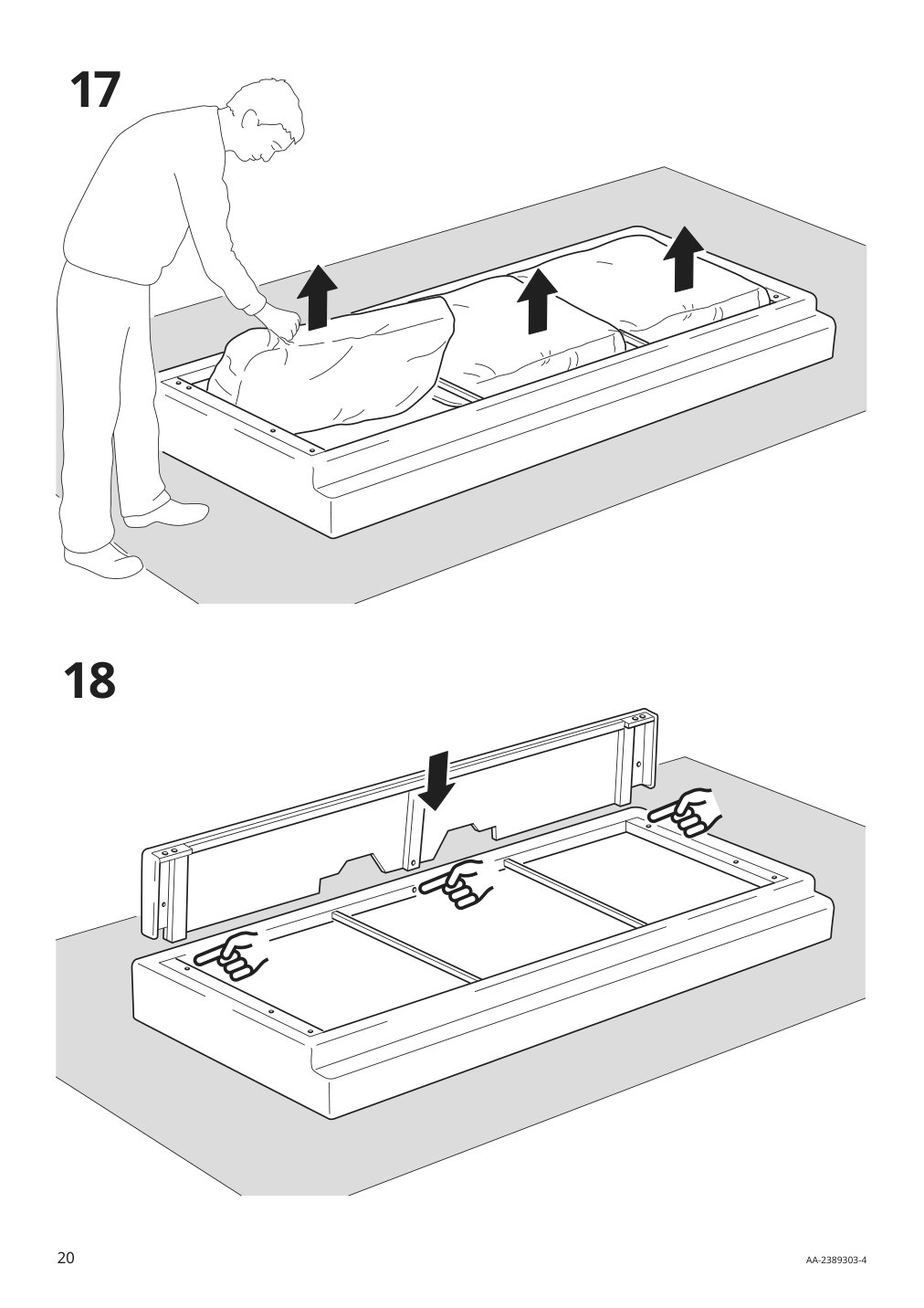 Assembly instructions for IKEA Barsloev sleeper sofa tibbleby beige gray | Page 20 - IKEA BÅRSLÖV sleeper sofa 805.415.89