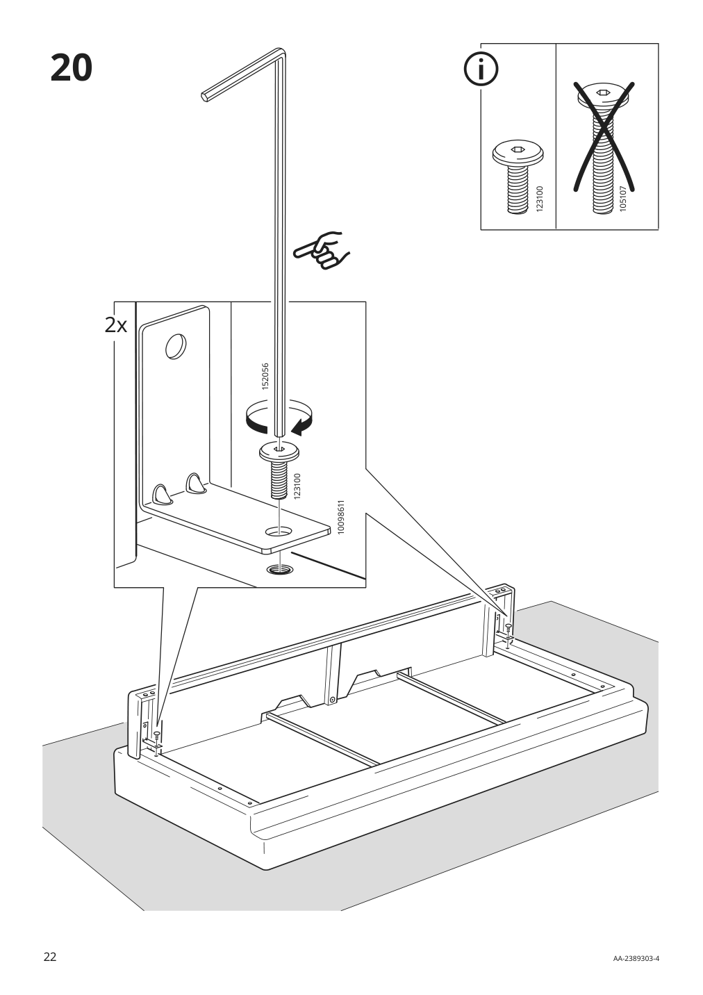 Assembly instructions for IKEA Barsloev sleeper sofa tibbleby beige gray | Page 22 - IKEA BÅRSLÖV sleeper sofa 805.415.89