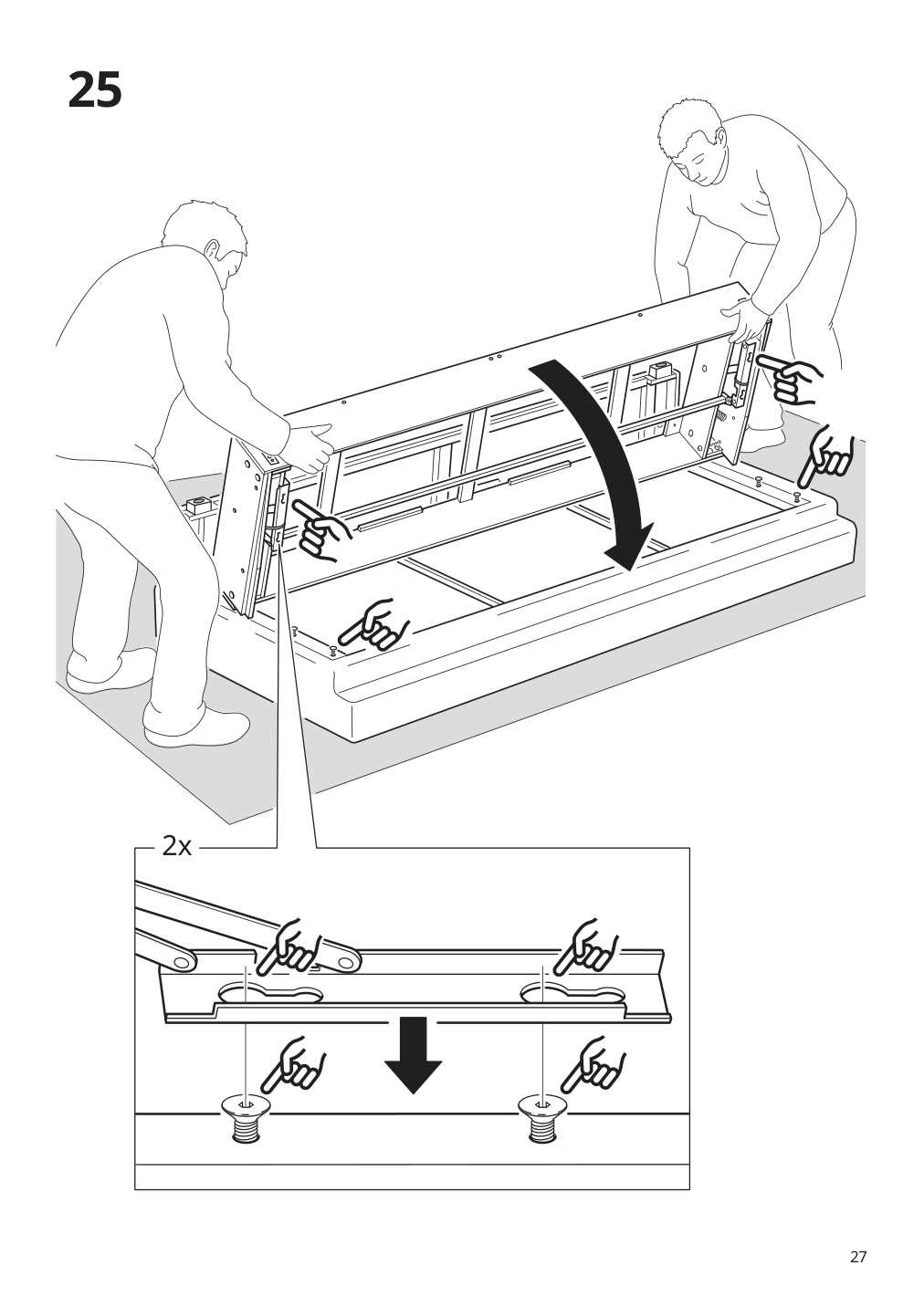 Assembly instructions for IKEA Barsloev sleeper sofa tibbleby beige gray | Page 27 - IKEA BÅRSLÖV sleeper sofa 805.415.89