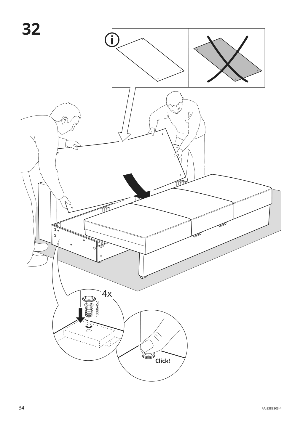 Assembly instructions for IKEA Barsloev sleeper sofa tibbleby beige gray | Page 34 - IKEA BÅRSLÖV sleeper sofa 805.415.89