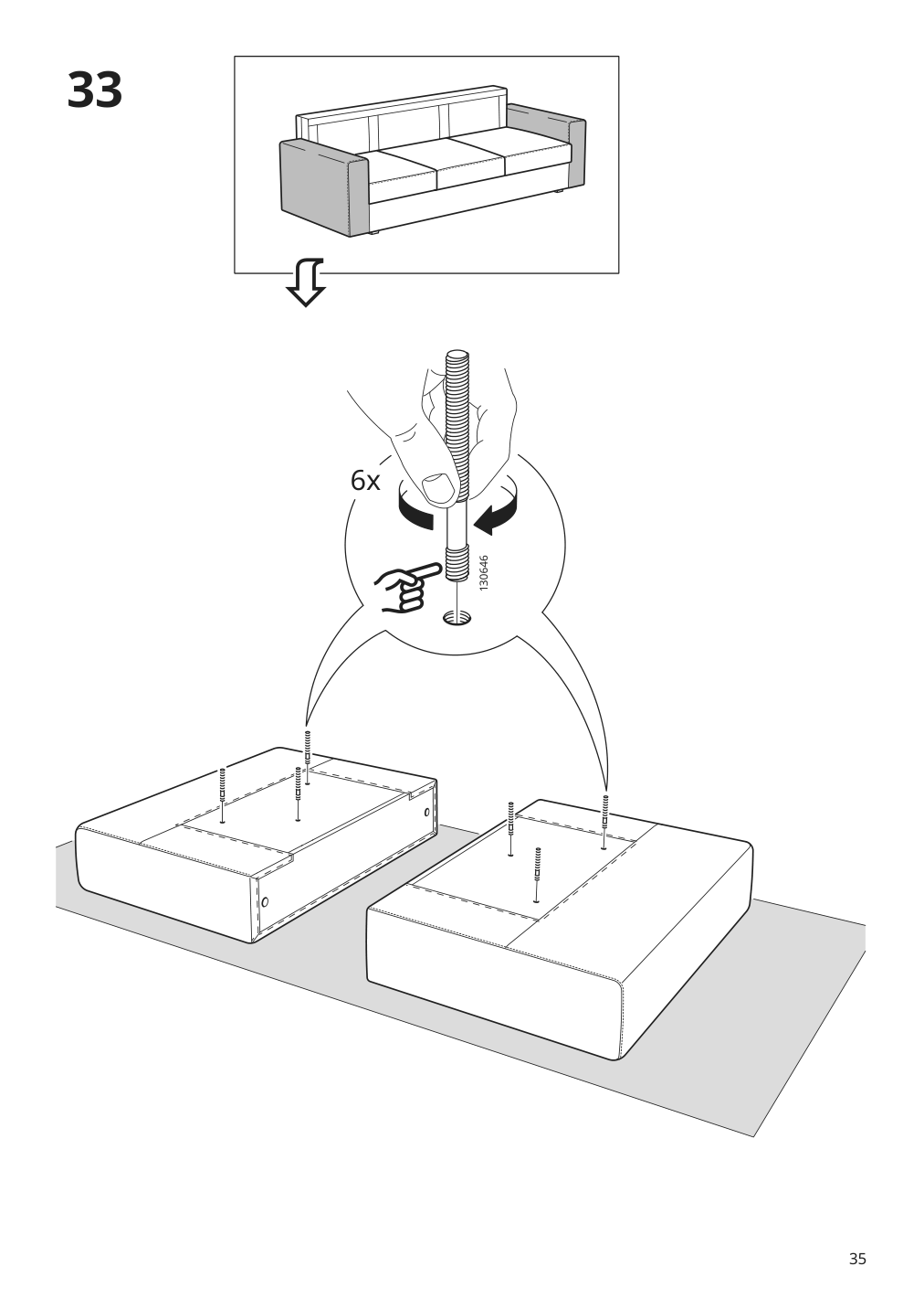 Assembly instructions for IKEA Barsloev sleeper sofa tibbleby beige gray | Page 35 - IKEA BÅRSLÖV sleeper sofa 805.415.89