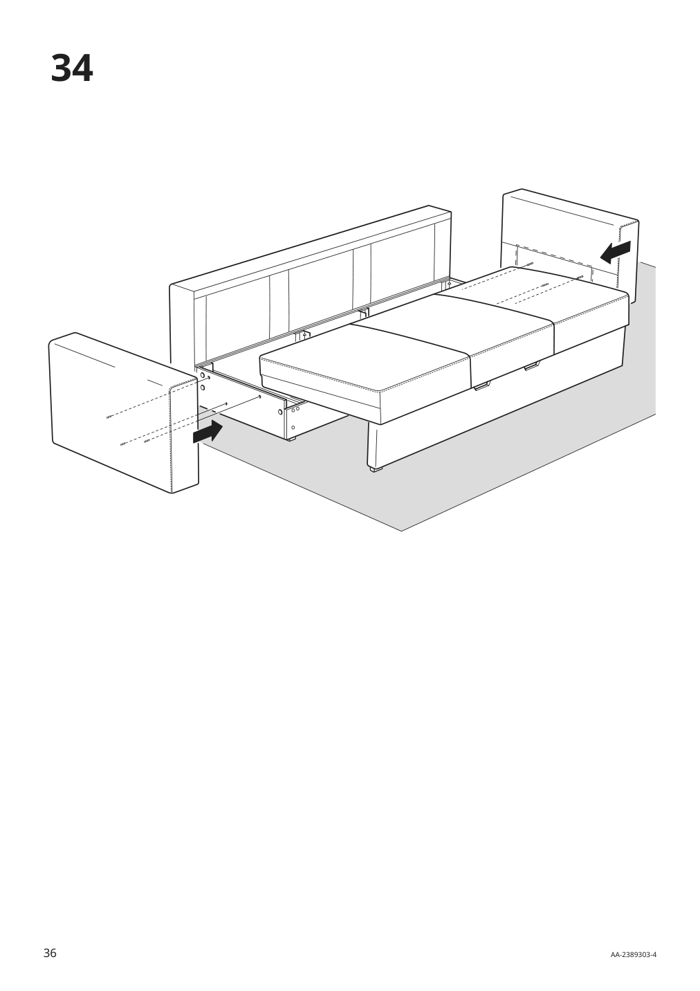 Assembly instructions for IKEA Barsloev sleeper sofa tibbleby beige gray | Page 36 - IKEA BÅRSLÖV sleeper sofa 805.415.89