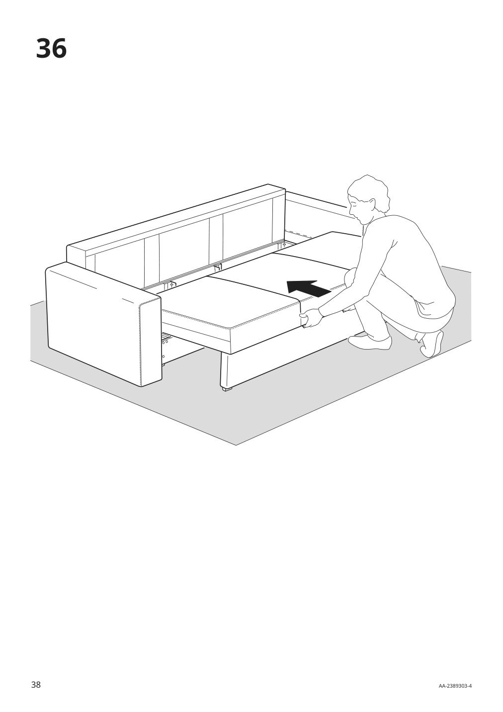 Assembly instructions for IKEA Barsloev sleeper sofa tibbleby beige gray | Page 38 - IKEA BÅRSLÖV sleeper sofa 805.415.89