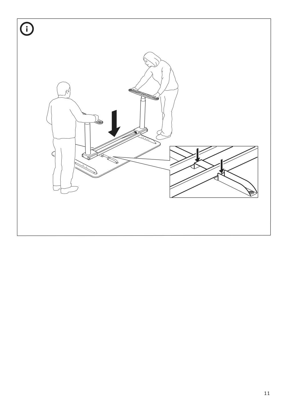 Assembly instructions for IKEA Bekant sit stand underframe corner table white | Page 11 - IKEA BEKANT corner desk left sit/stand 990.222.77