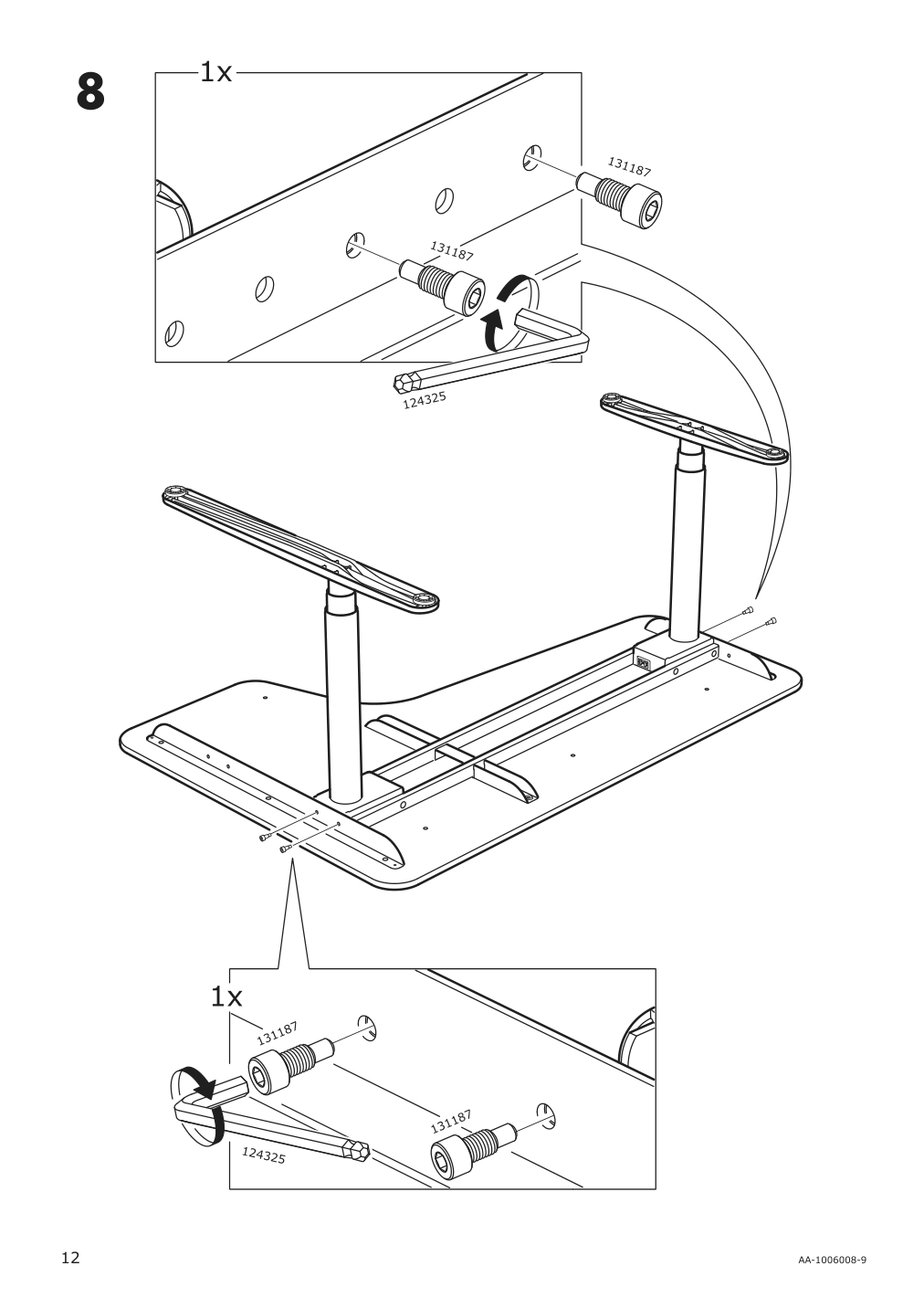 Assembly instructions for IKEA Bekant sit stand underframe corner table white | Page 12 - IKEA BEKANT corner desk left sit/stand 192.822.93