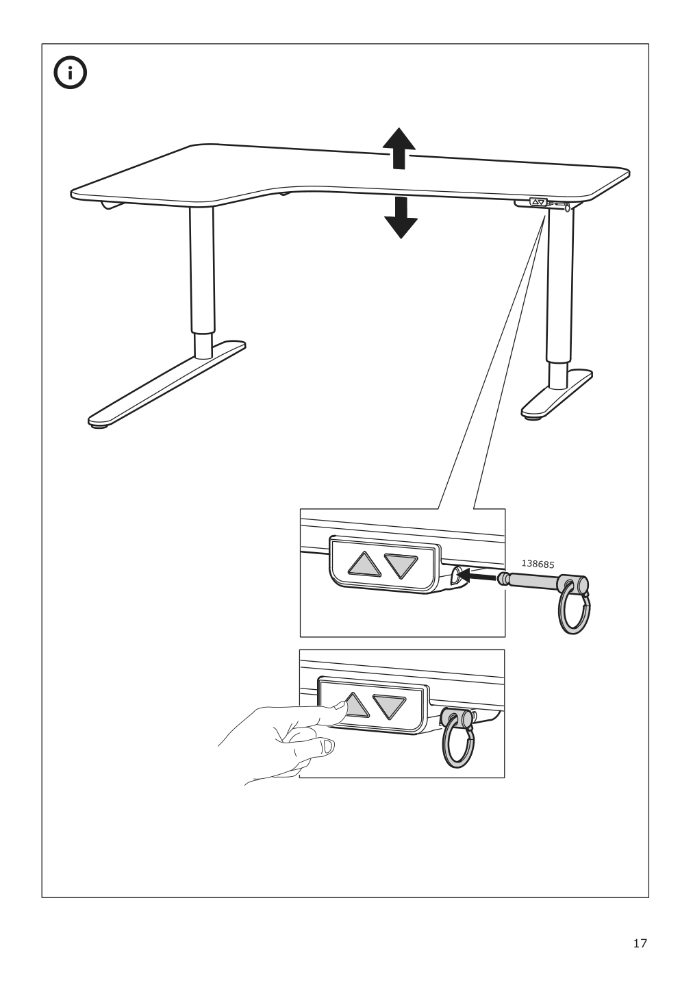 Assembly instructions for IKEA Bekant sit stand underframe corner table black | Page 17 - IKEA BEKANT corner desk right sit/stand 892.823.79