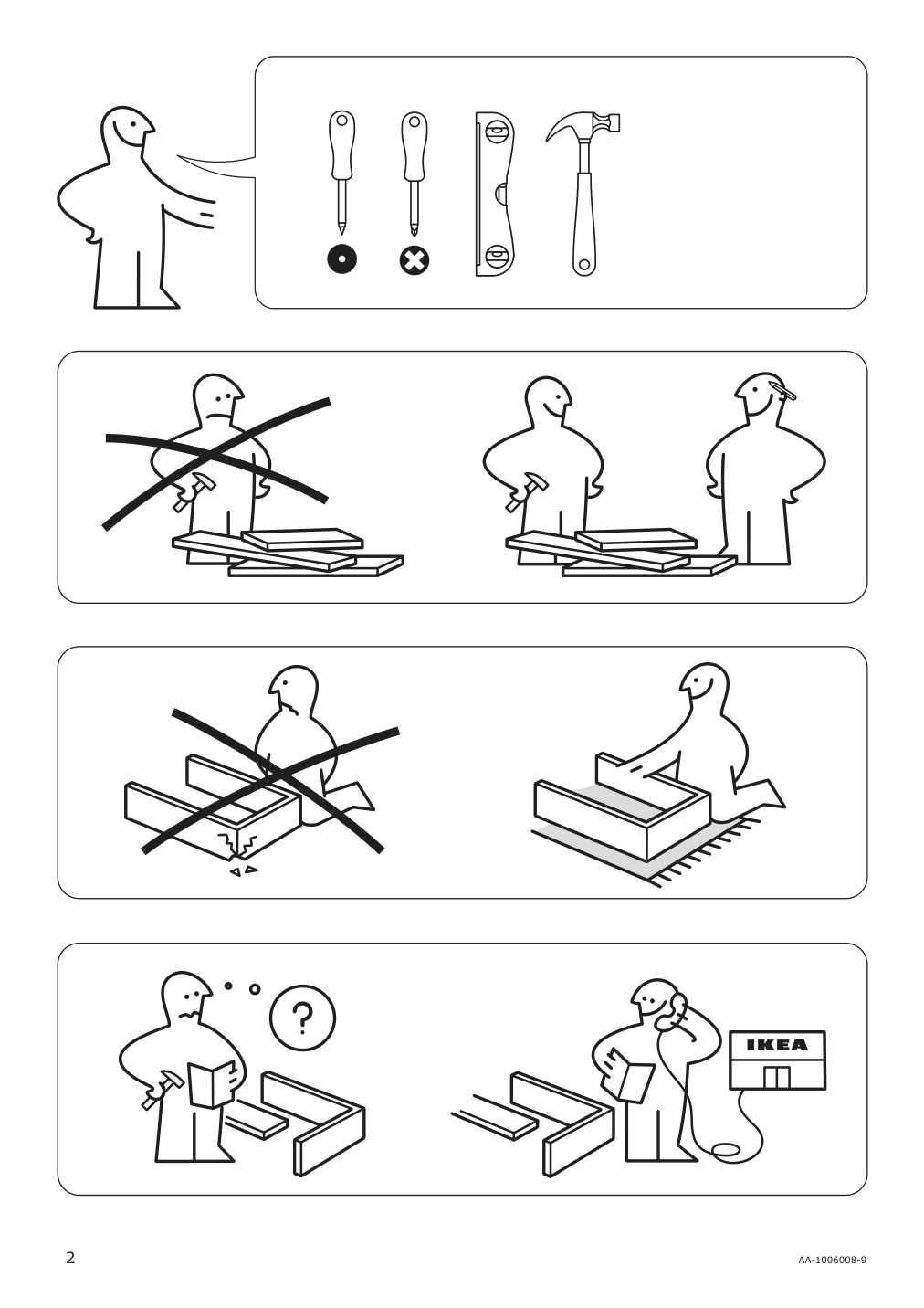 Assembly instructions for IKEA Bekant sit stand underframe corner table black | Page 2 - IKEA BEKANT corner desk left sit/stand 292.822.64