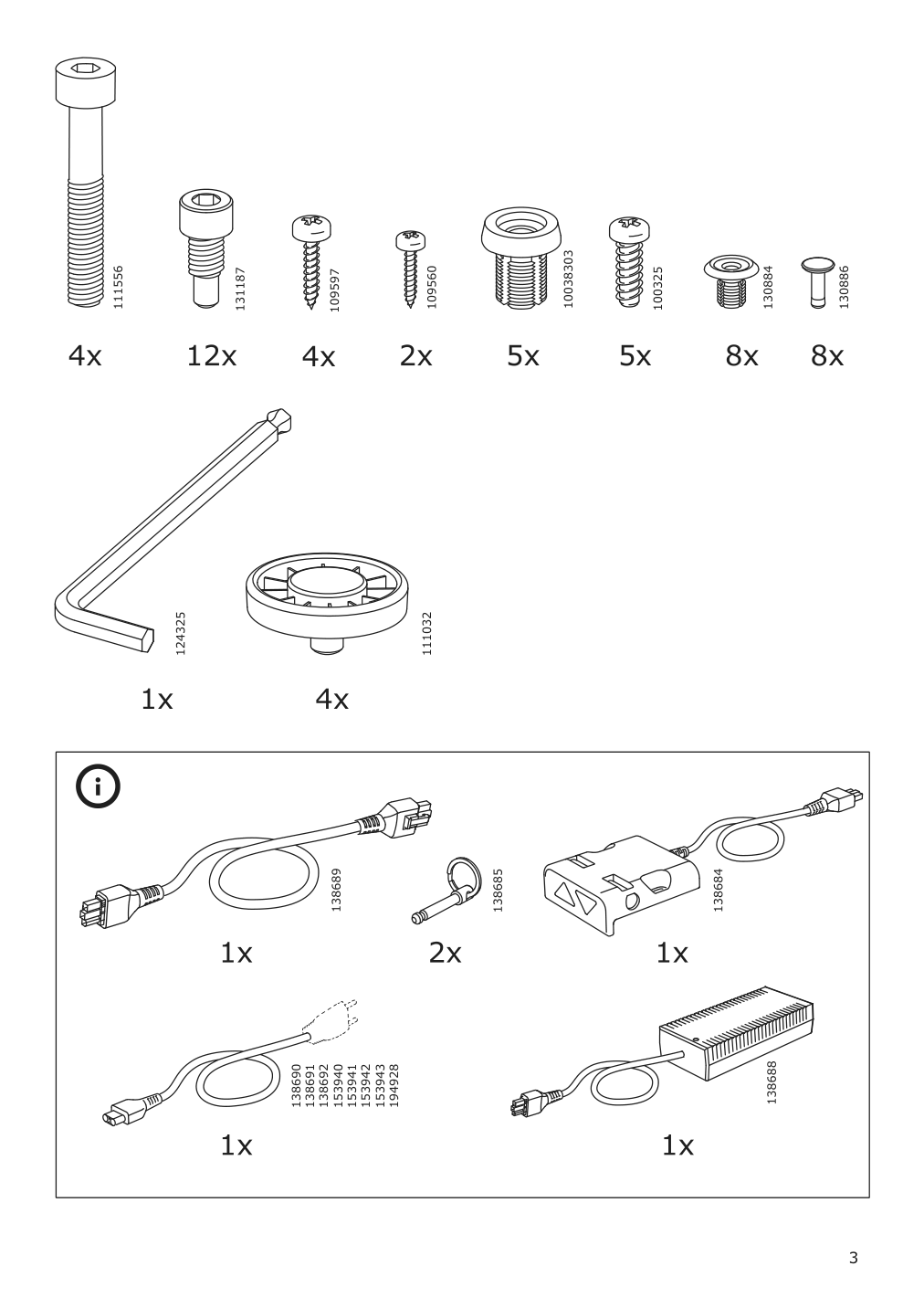 Assembly instructions for IKEA Bekant sit stand underframe corner table black | Page 3 - IKEA BEKANT corner desk right sit/stand 890.225.03