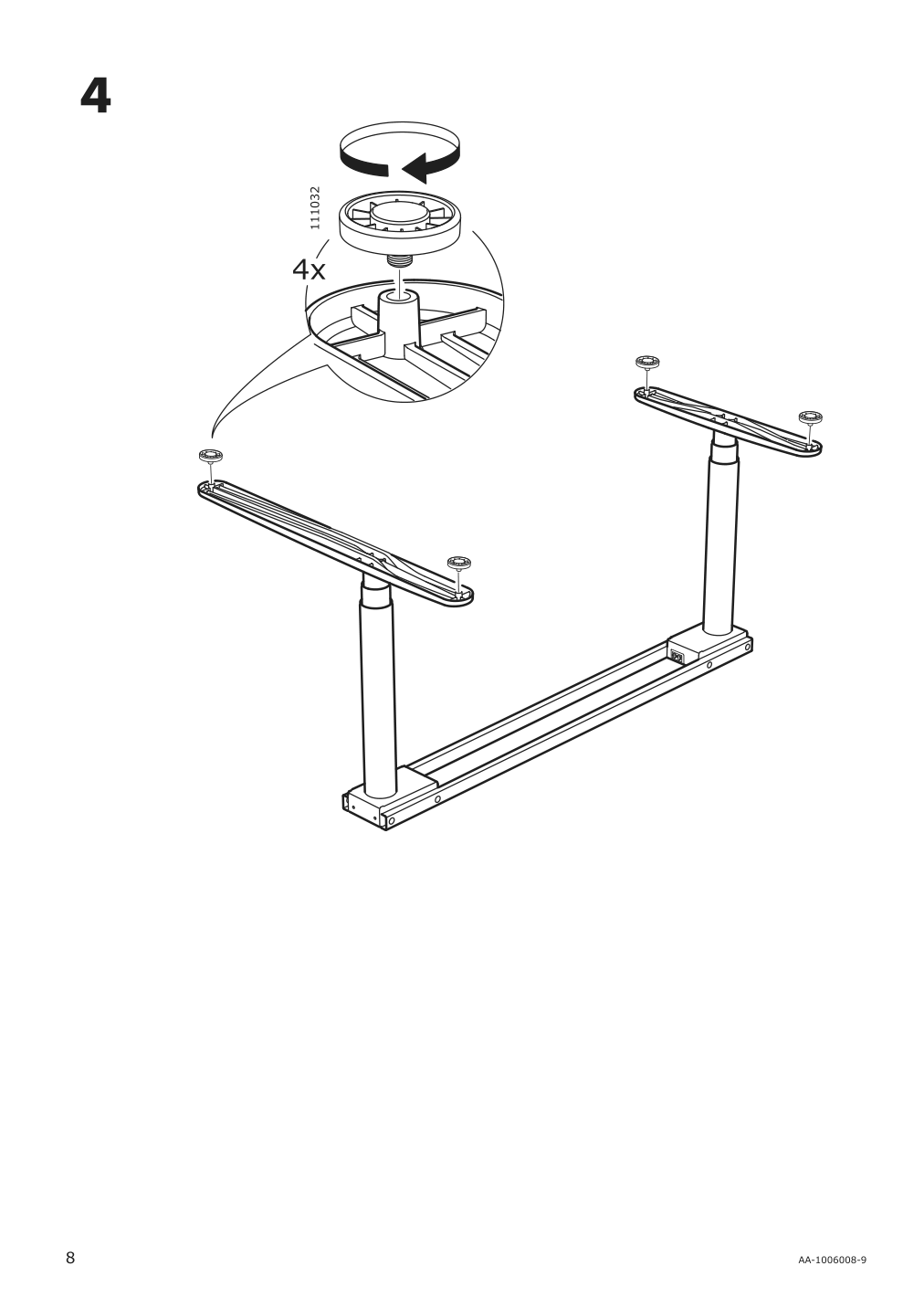 Assembly instructions for IKEA Bekant sit stand underframe corner table black | Page 8 - IKEA BEKANT corner desk left sit/stand 190.222.81