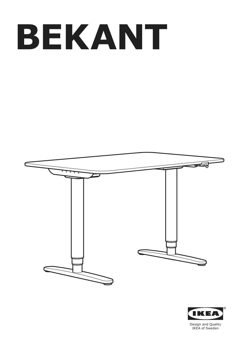 Assembly instructions for IKEA Bekant sit stand underframe for table top white | Page 1 - IKEA BEKANT desk sit/stand 490.225.19