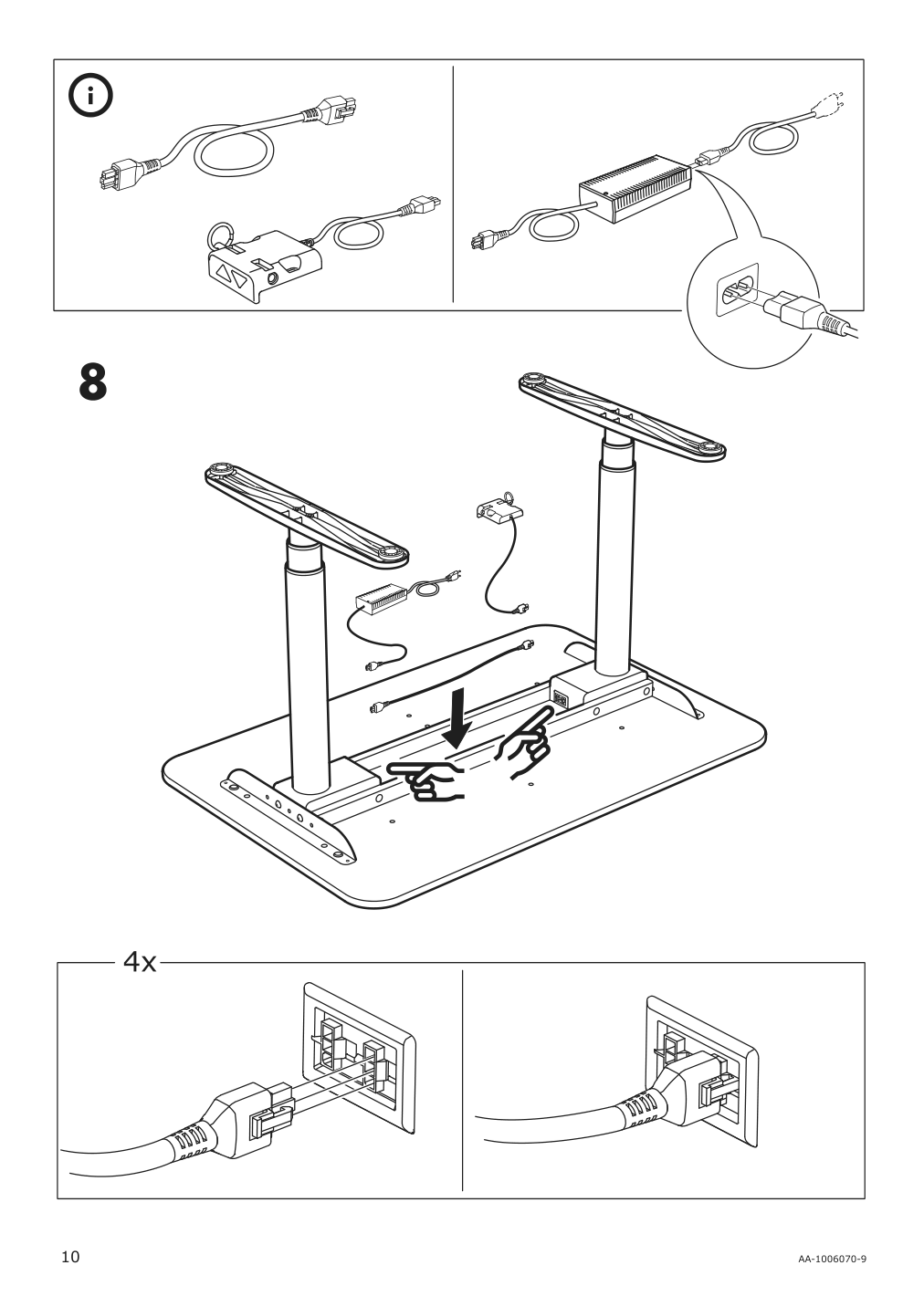 Assembly instructions for IKEA Bekant sit stand underframe for table top white | Page 10 - IKEA BEKANT desk sit/stand 490.225.19