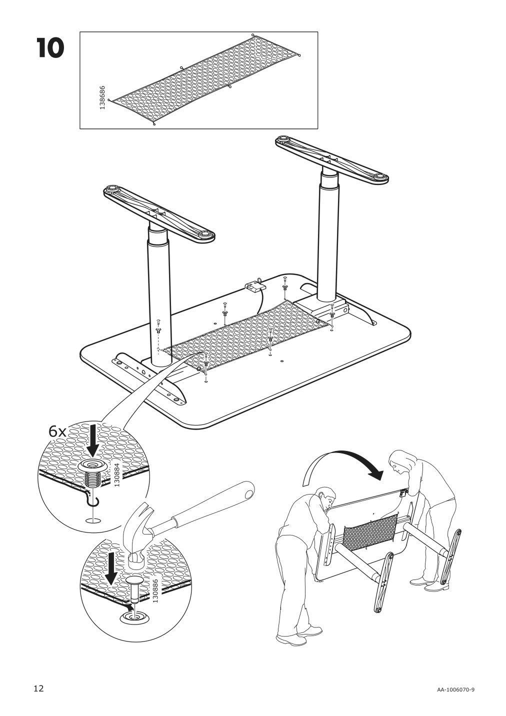 Assembly instructions for IKEA Bekant sit stand underframe for table top black | Page 12 - IKEA BEKANT desk sit/stand 692.822.19