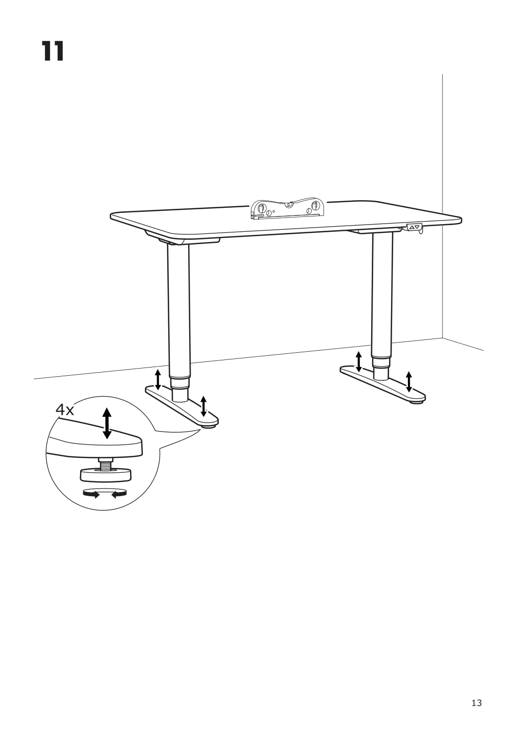 Assembly instructions for IKEA Bekant sit stand underframe for table top black | Page 13 - IKEA BEKANT sit/stand underframe for table top 302.552.50