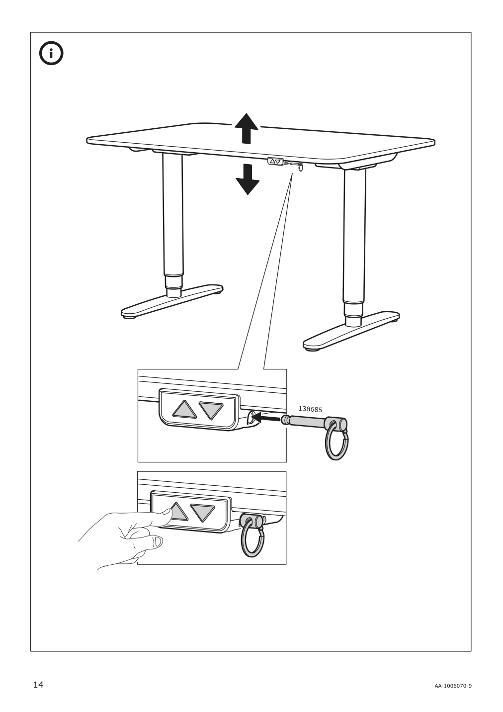 Assembly instructions for IKEA Bekant sit stand underframe for table top white | Page 14 - IKEA BEKANT desk sit/stand 592.822.48