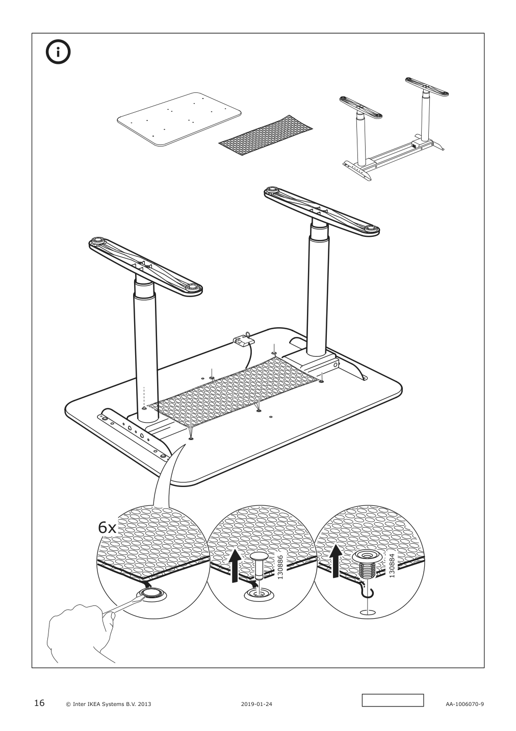 Assembly instructions for IKEA Bekant sit stand underframe for table top white | Page 16 - IKEA BEKANT desk sit/stand 490.225.19