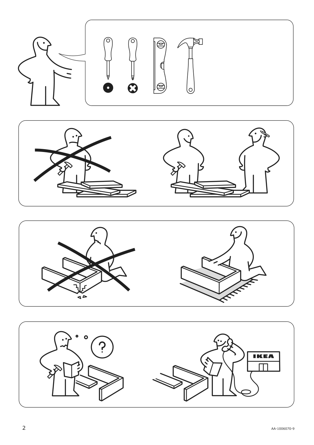 Assembly instructions for IKEA Bekant sit stand underframe for table top white | Page 2 - IKEA BEKANT desk sit/stand 490.225.19