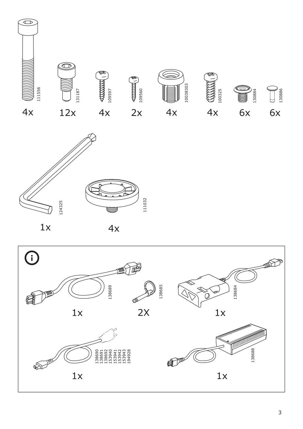 Assembly instructions for IKEA Bekant sit stand underframe for table top white | Page 3 - IKEA BEKANT desk sit/stand 592.822.48